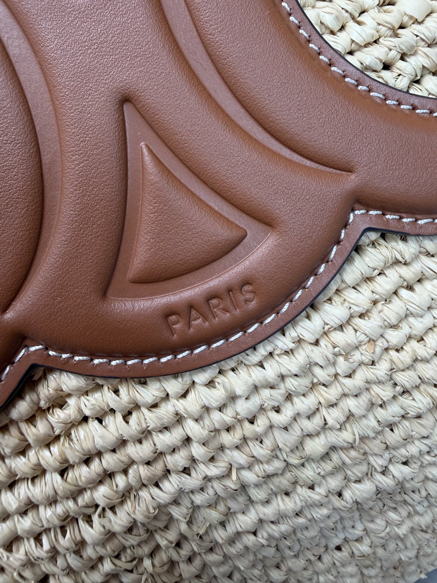 Celine Triomphe Raffia Tote