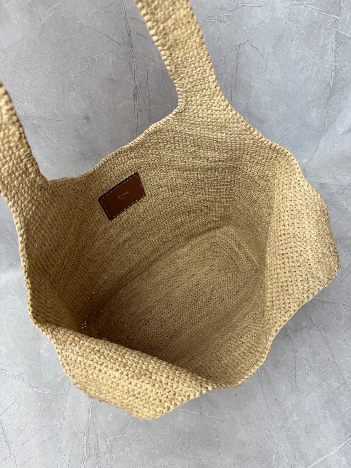 Celine Triomphe Raffia Tote