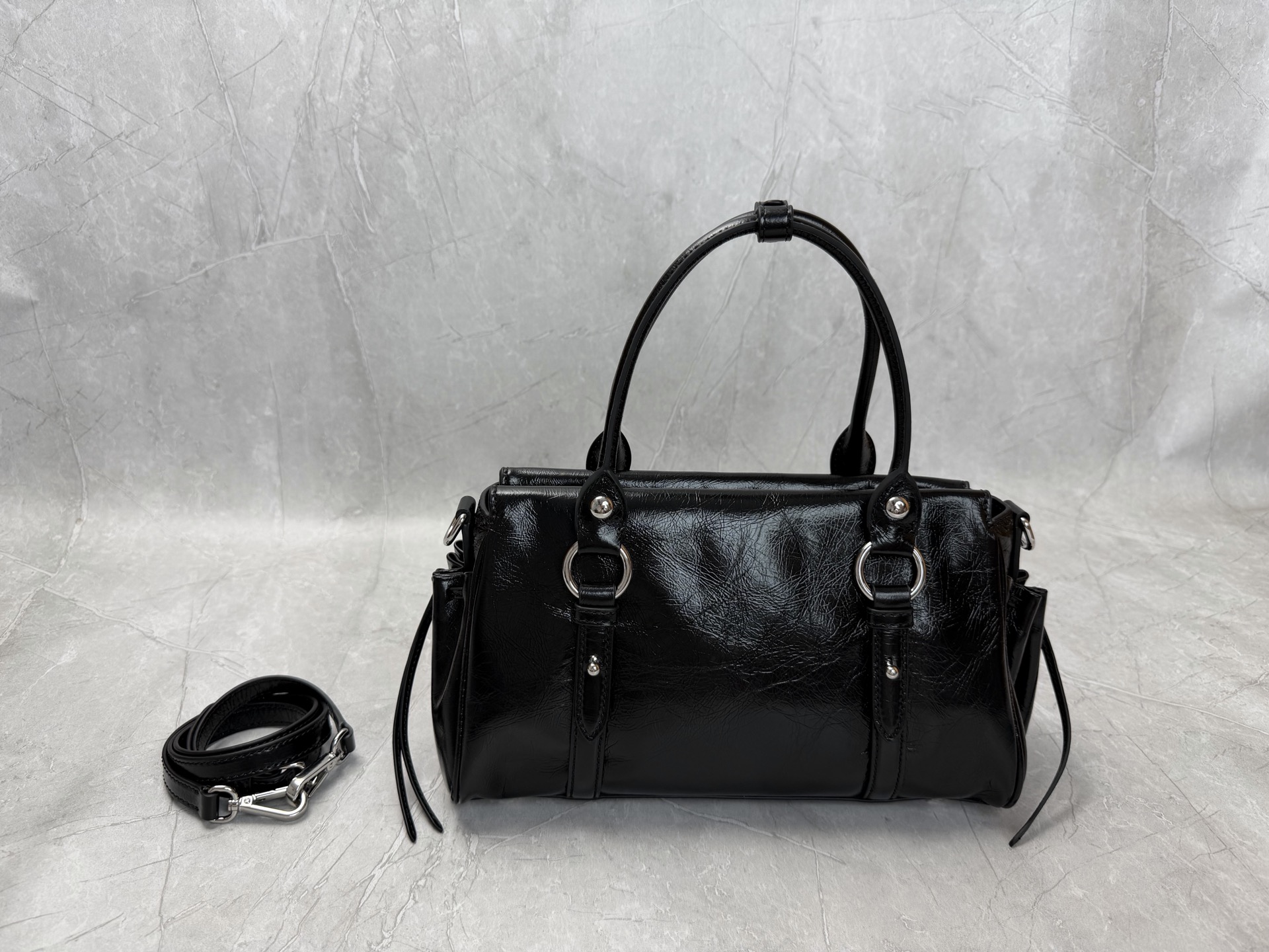 Miu Miu Leather Boston Handbag