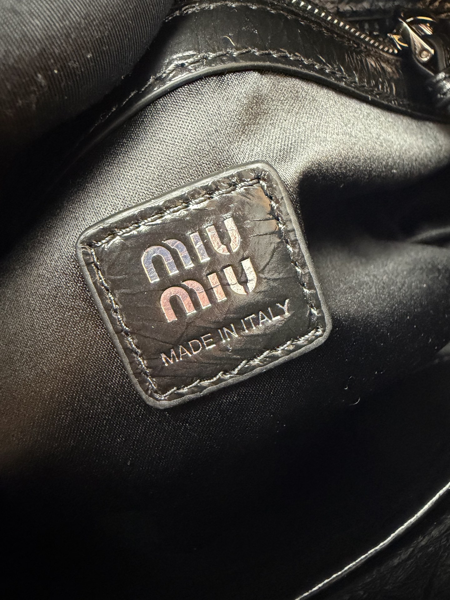 Miu Miu Leather Boston Handbag