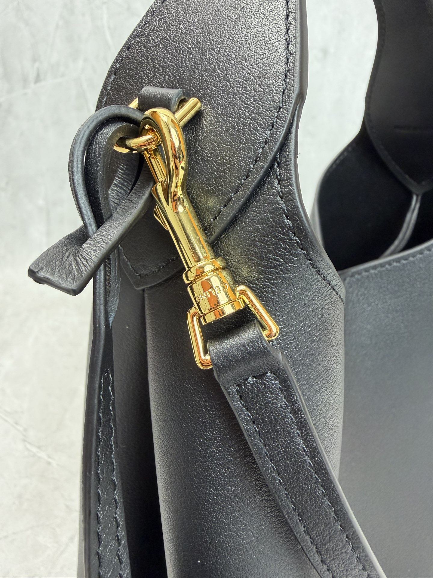 Celine Leather Bucket Bag With Pouch