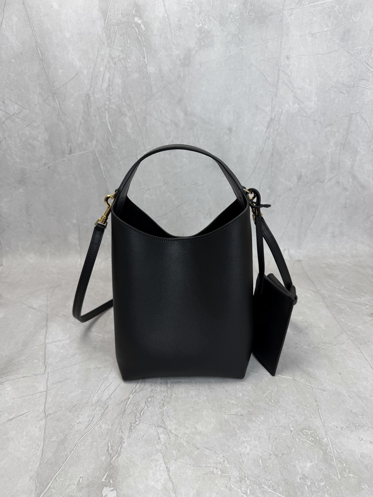 Celine Leather Bucket Bag With Pouch
