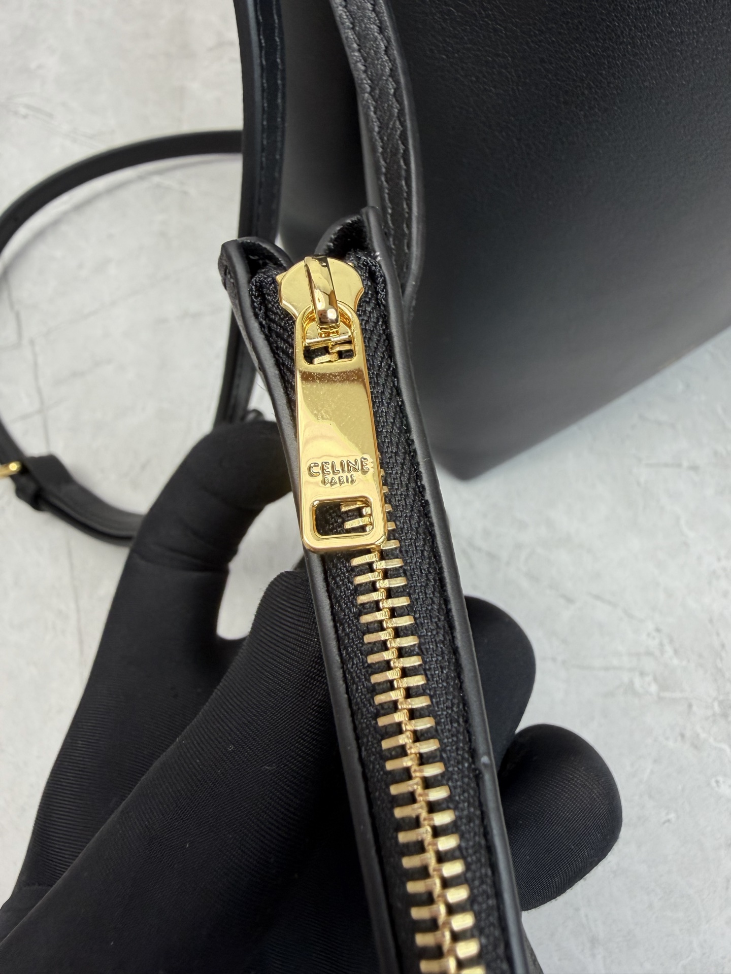 Celine Leather Bucket Bag With Pouch