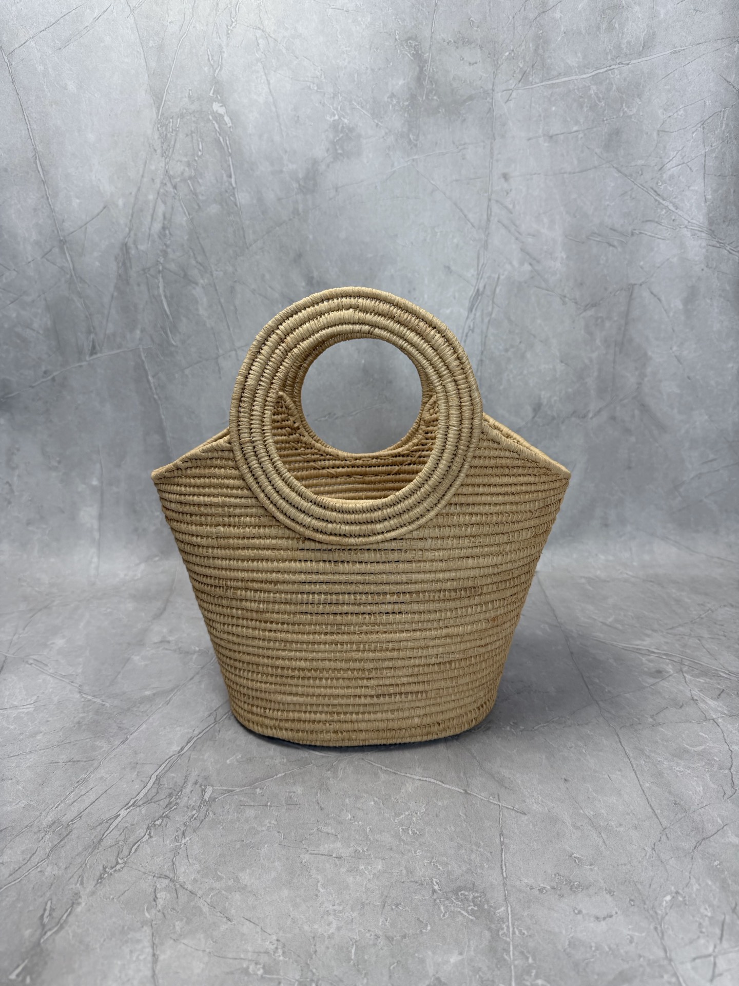 Celine Raffia Ring Handle Basket Tote