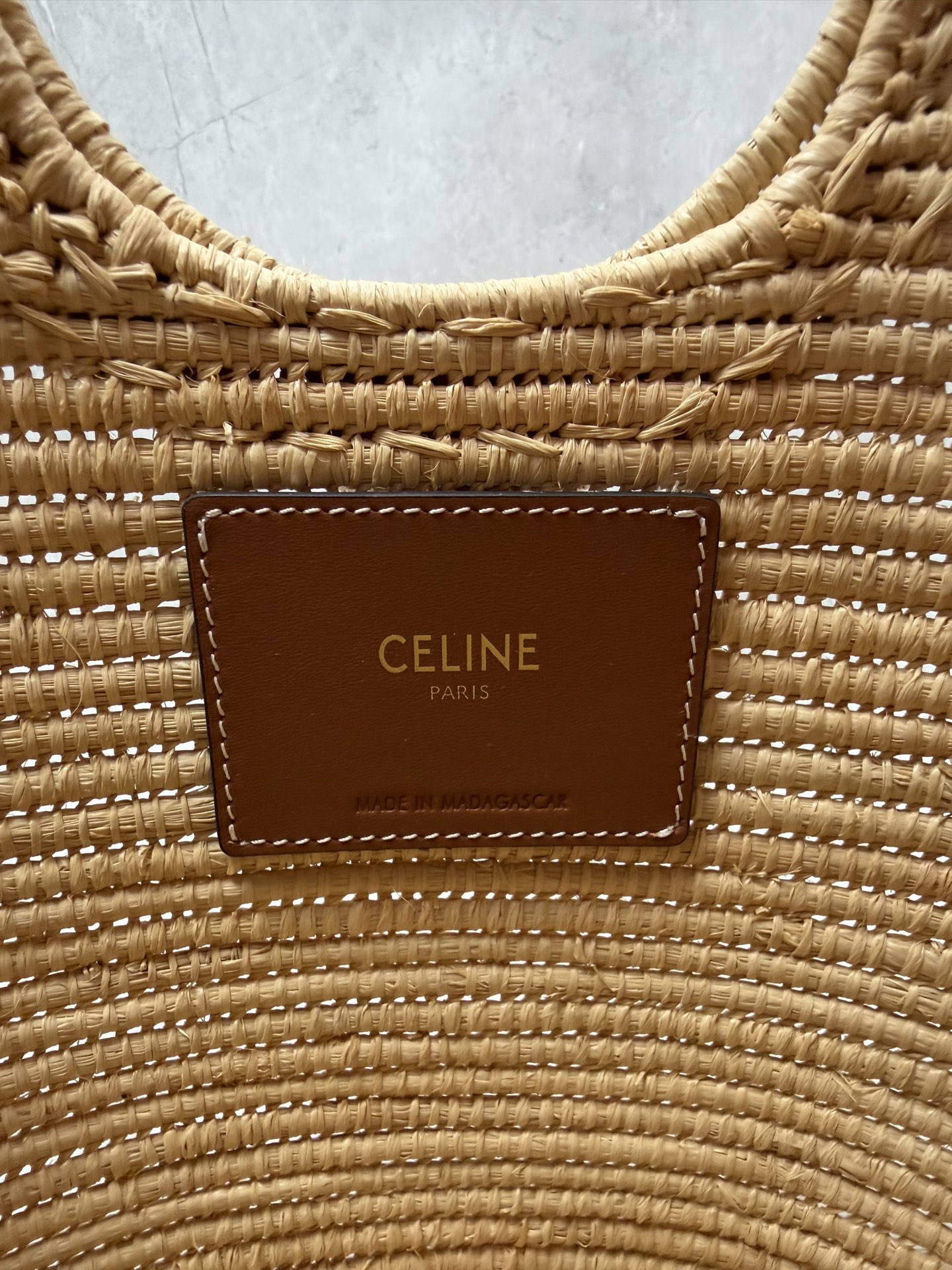 Celine Raffia Ring Handle Basket Tote