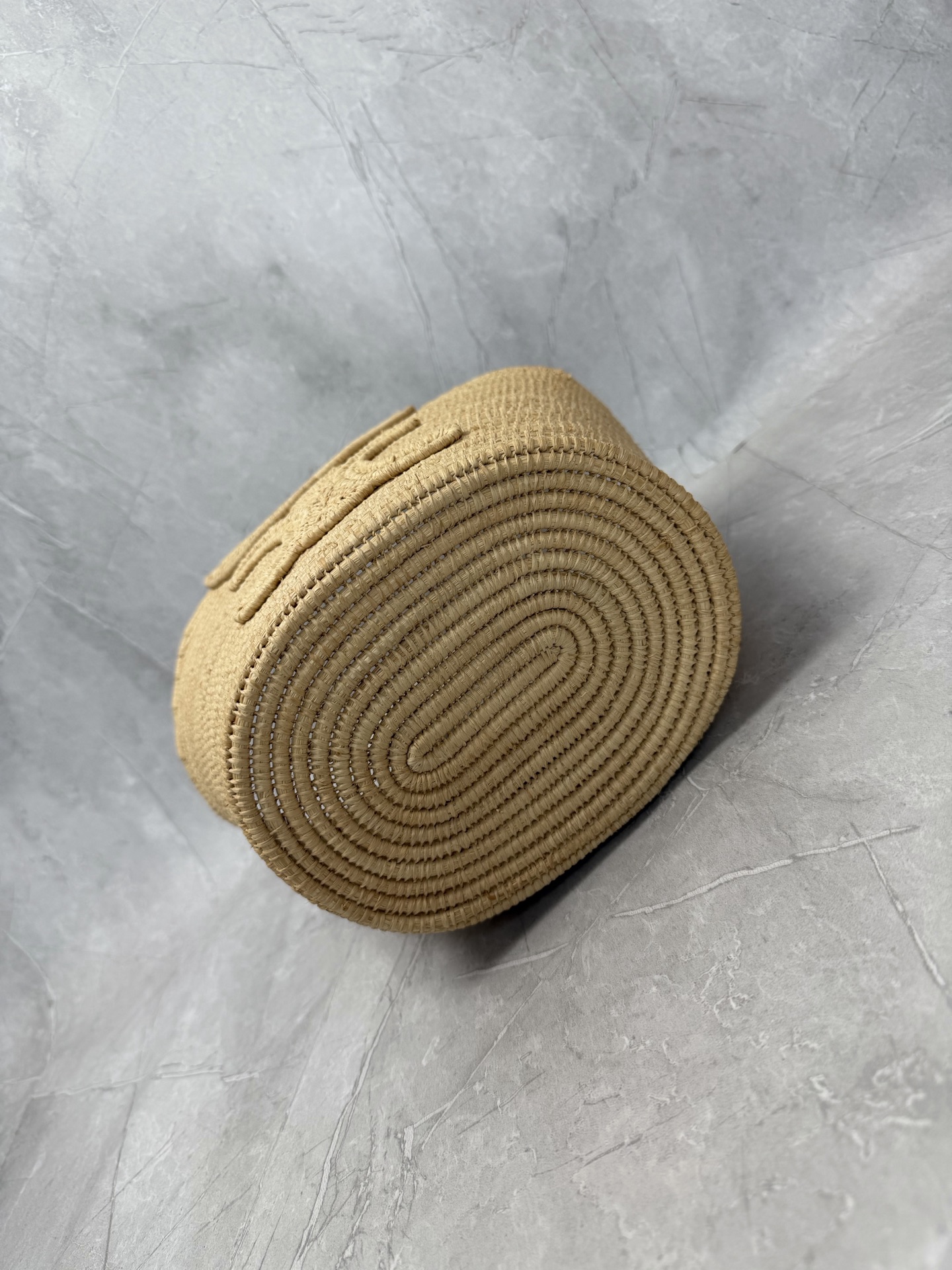 Celine Raffia Ring Handle Basket Tote