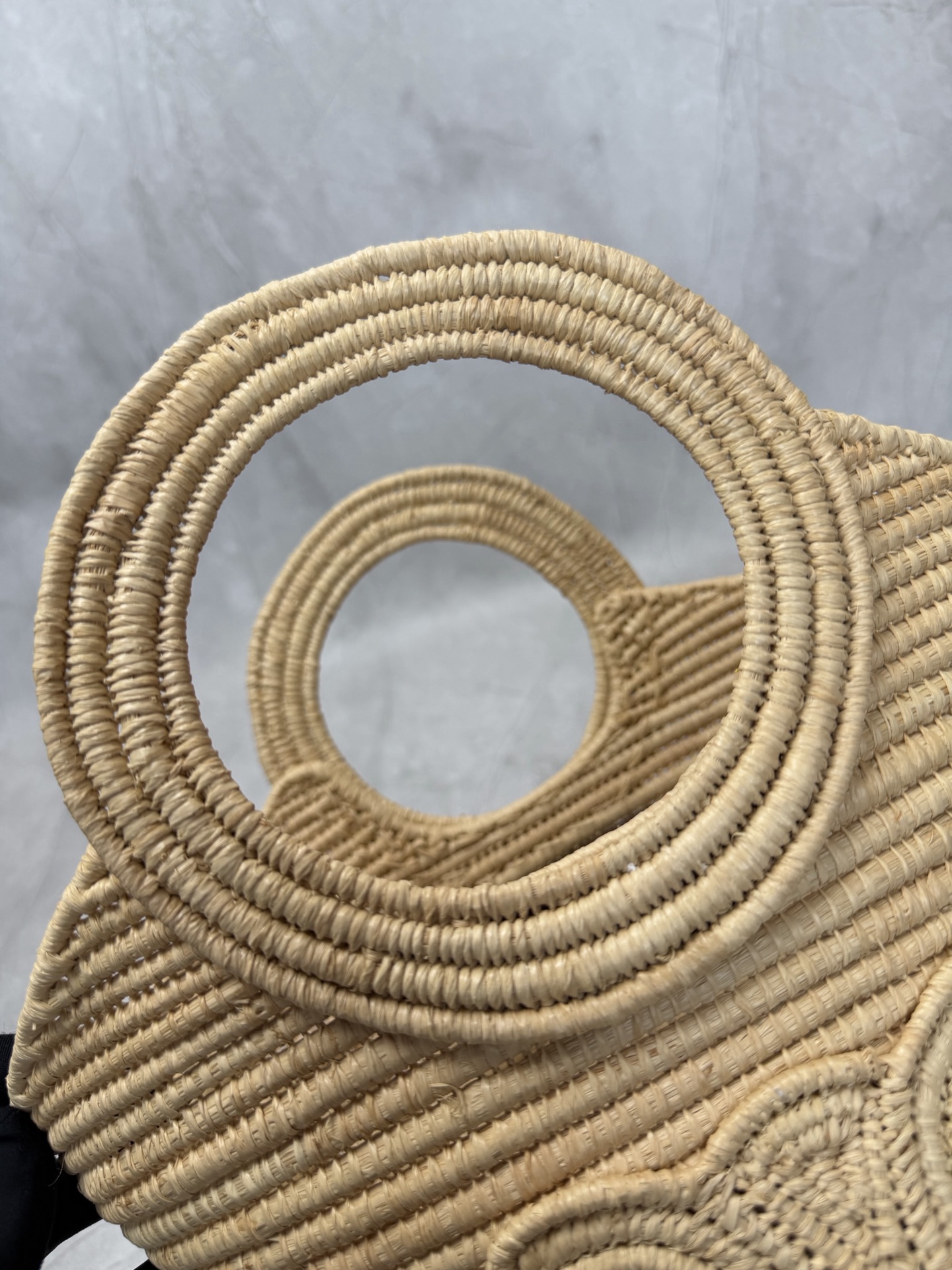 Celine Raffia Ring Handle Basket Tote