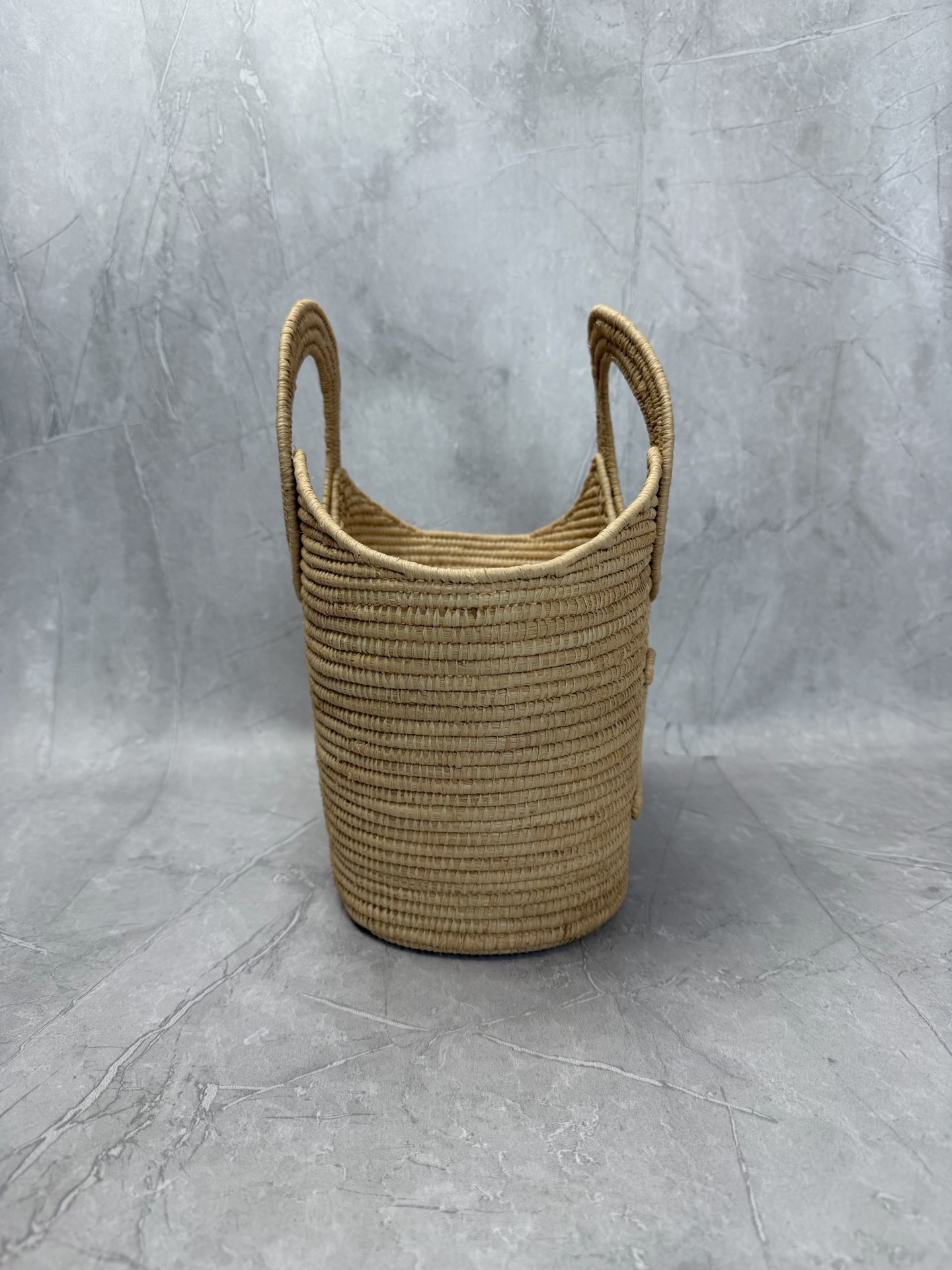 Celine Raffia Ring Handle Basket Tote