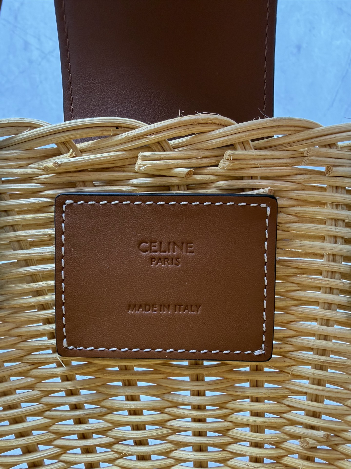 Celine Triomphe Wicker Basket Bag