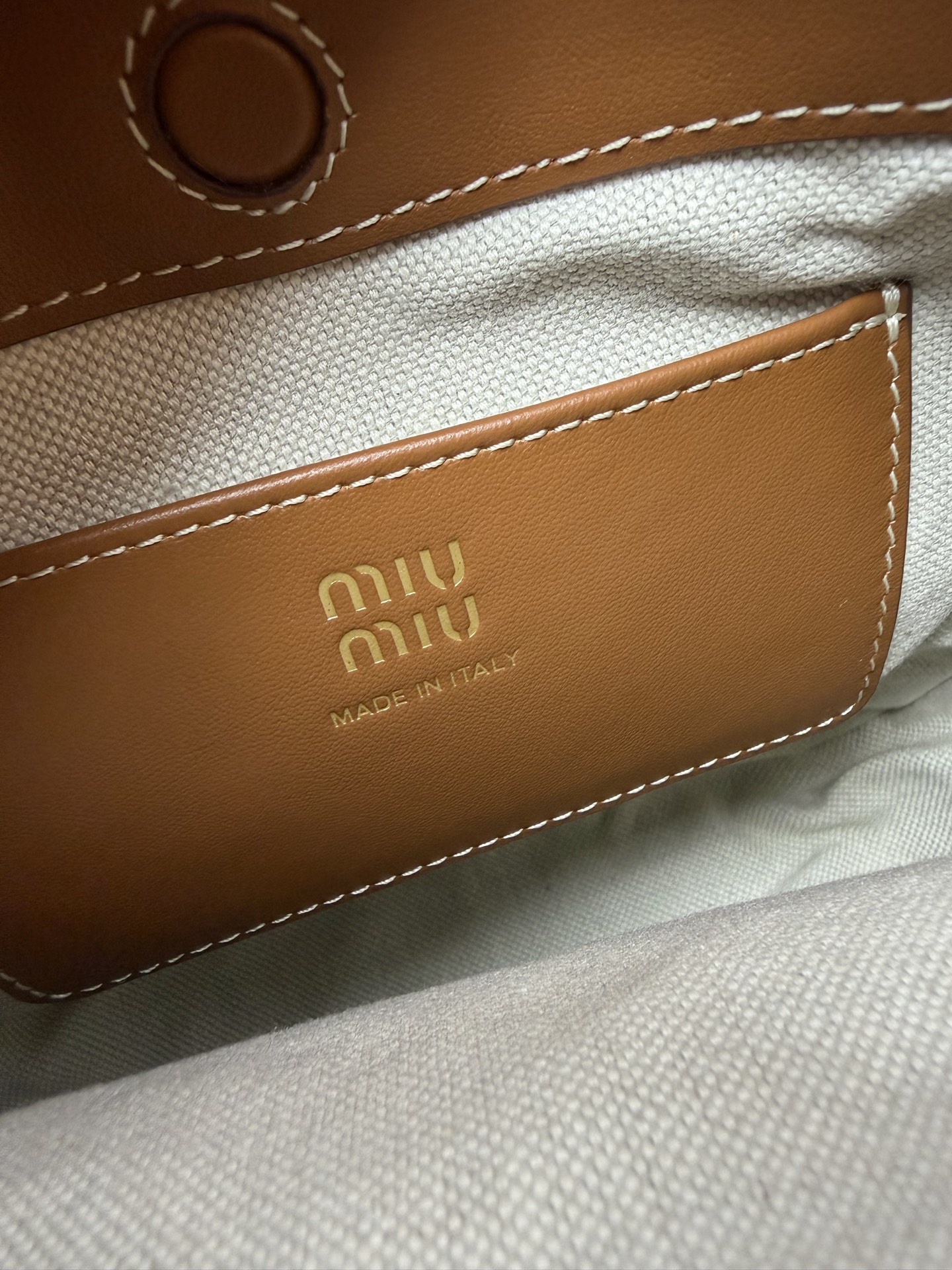 Miu Miu Canvas Mini Bucket Crossbody Bag