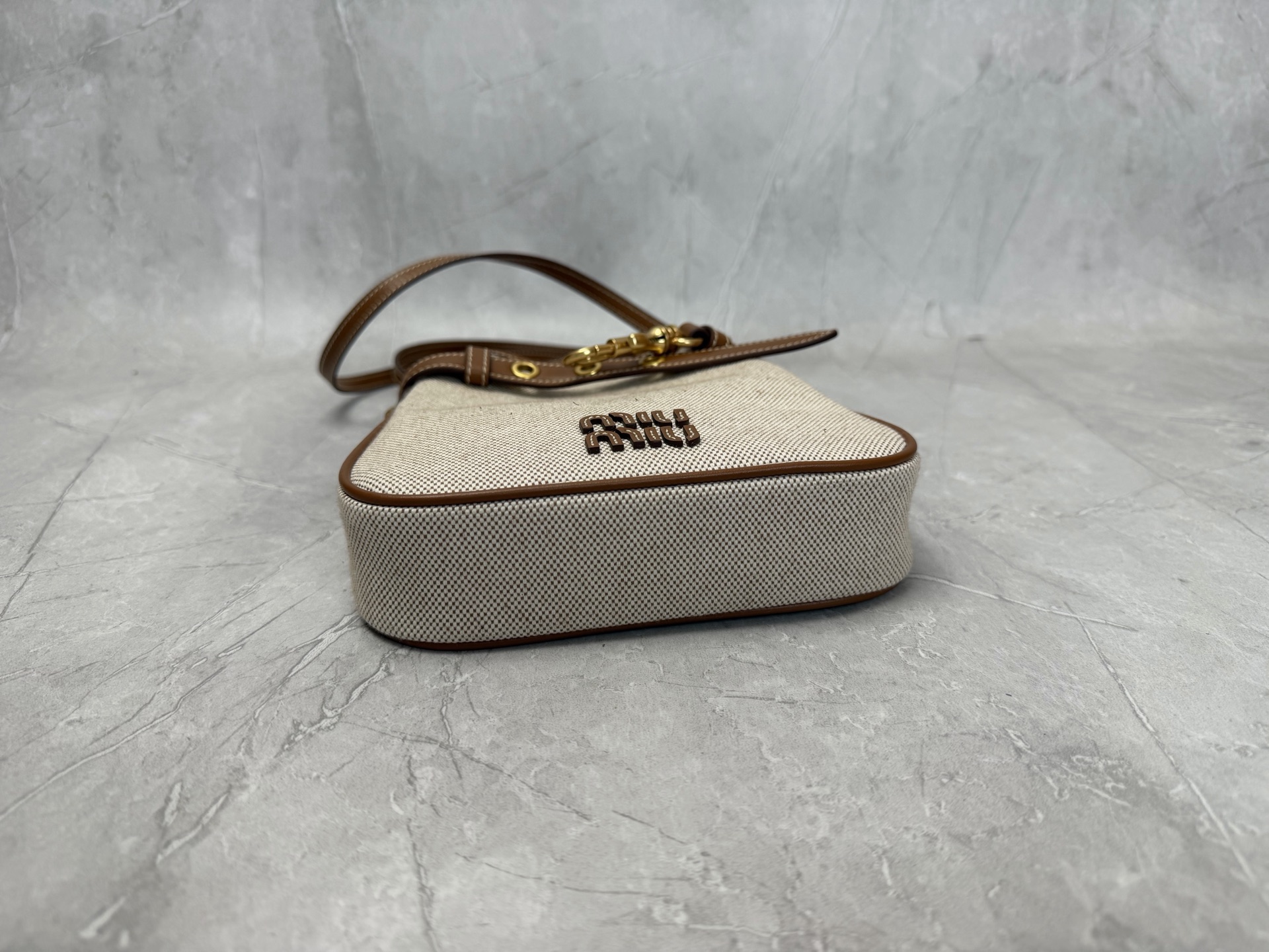 Miu Miu Canvas Mini Bucket Crossbody Bag