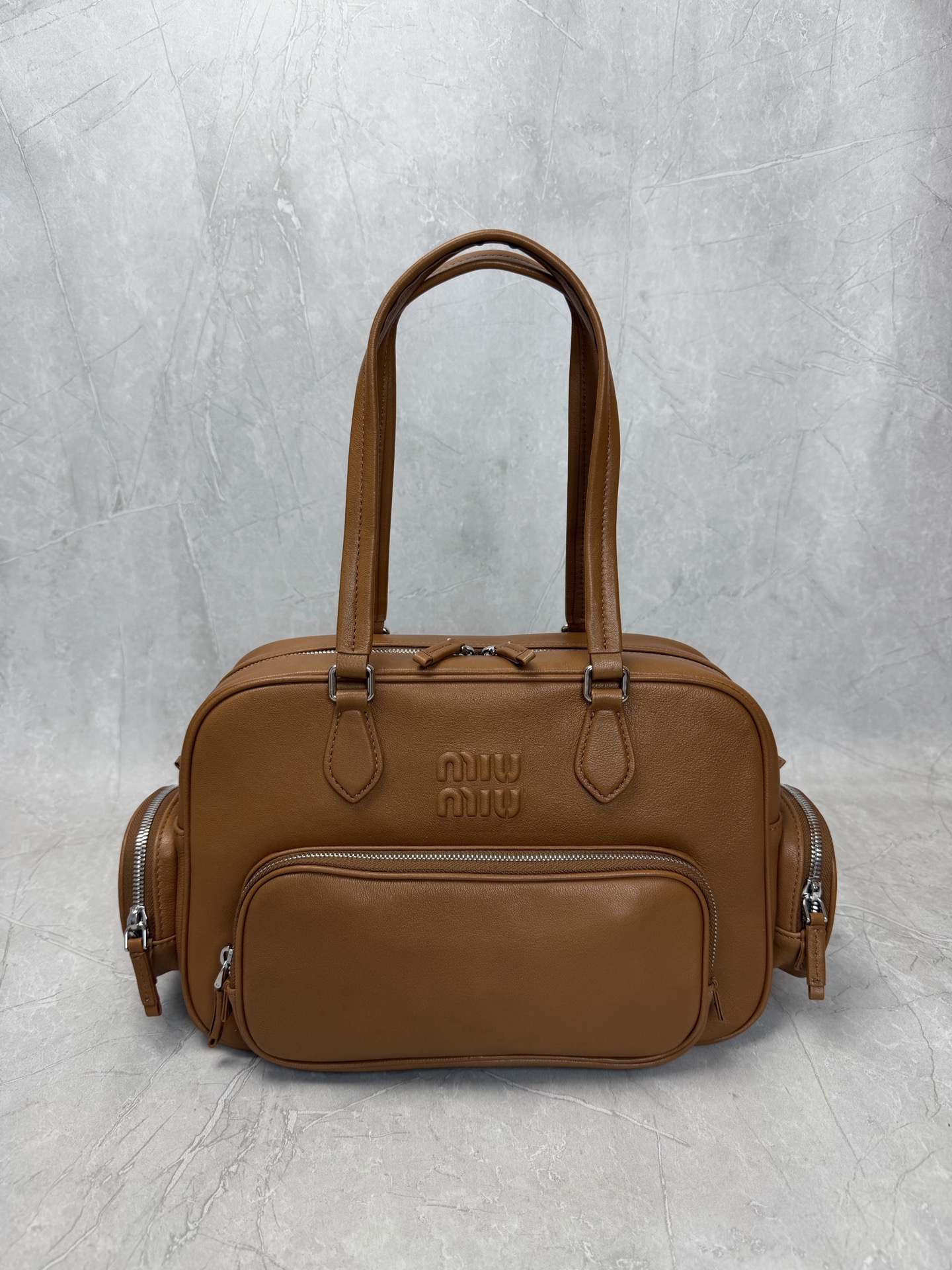 Miu Miu Brown Multi Pocket Shoulder Bag
