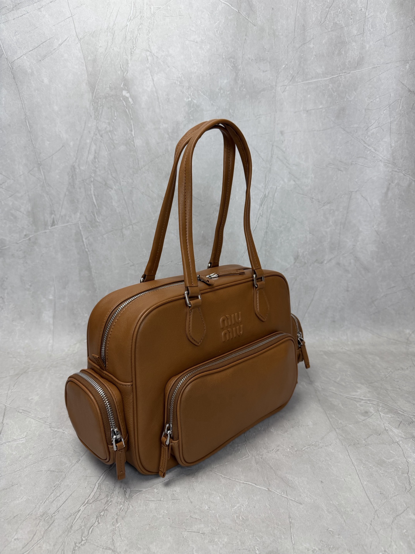 Miu Miu Brown Multi Pocket Shoulder Bag
