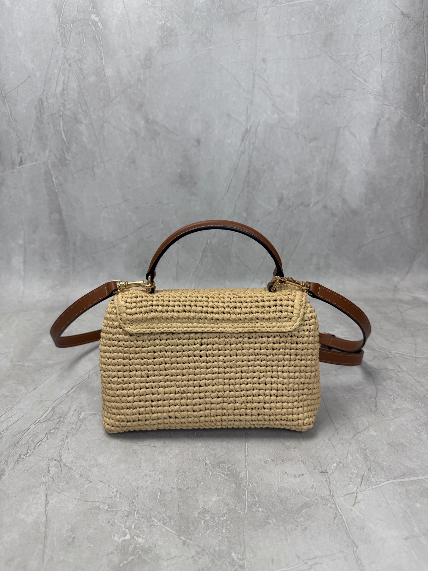 Celine Triomphe Raffia Shoulder Bag