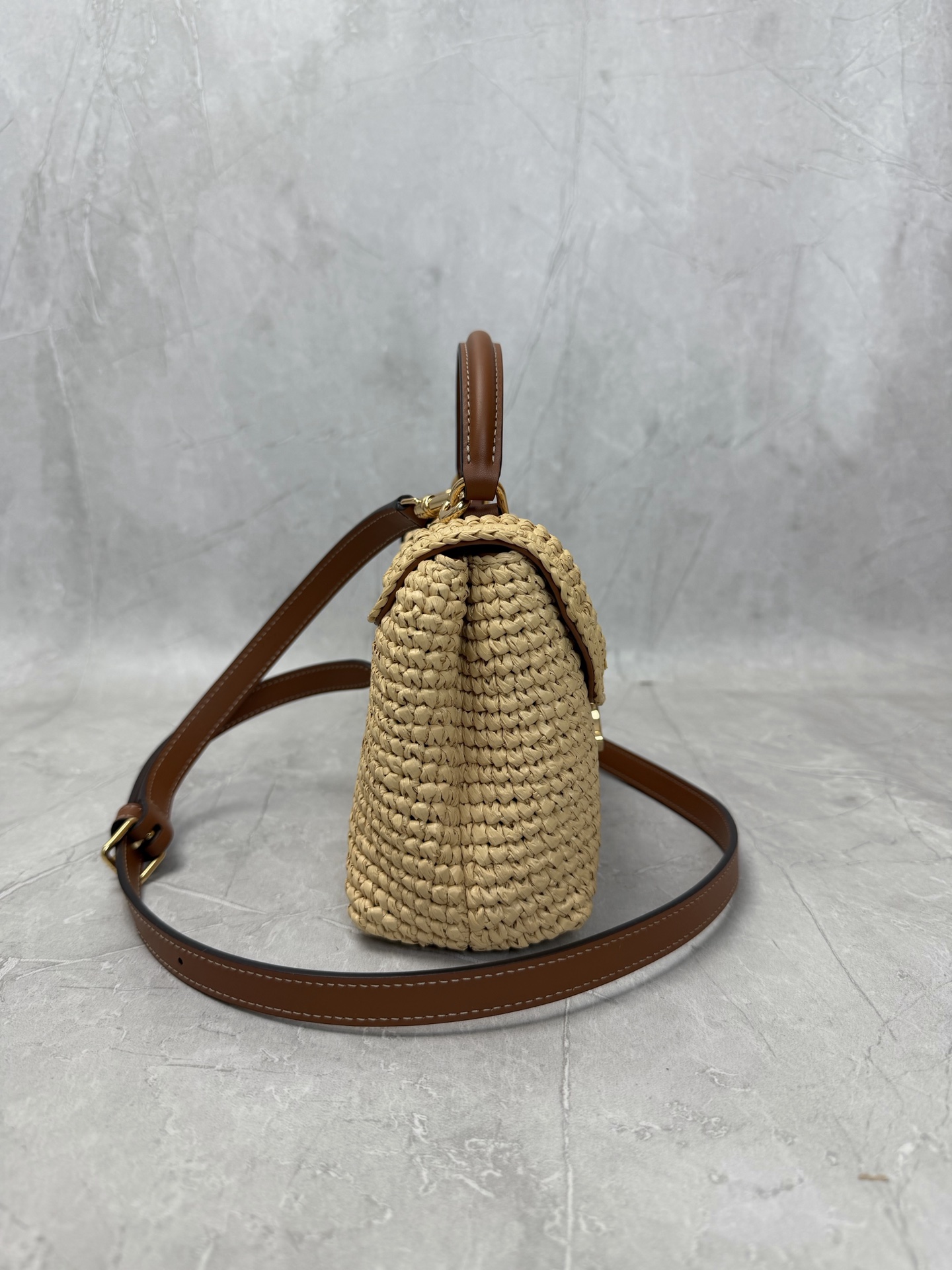 Celine Triomphe Raffia Shoulder Bag