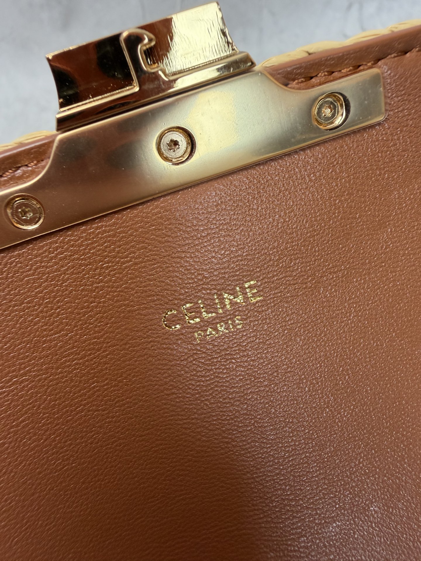 Celine Triomphe Raffia Shoulder Bag