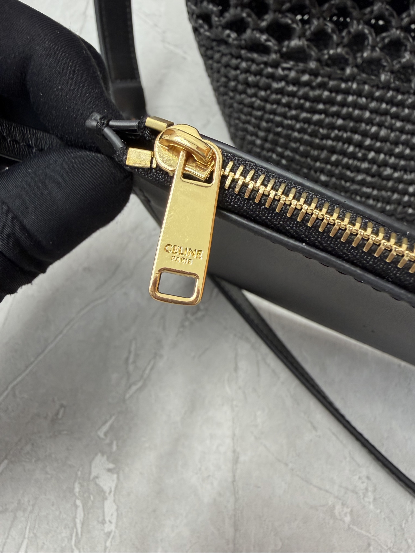 Celine Triomphe Raffia Bucket Bag