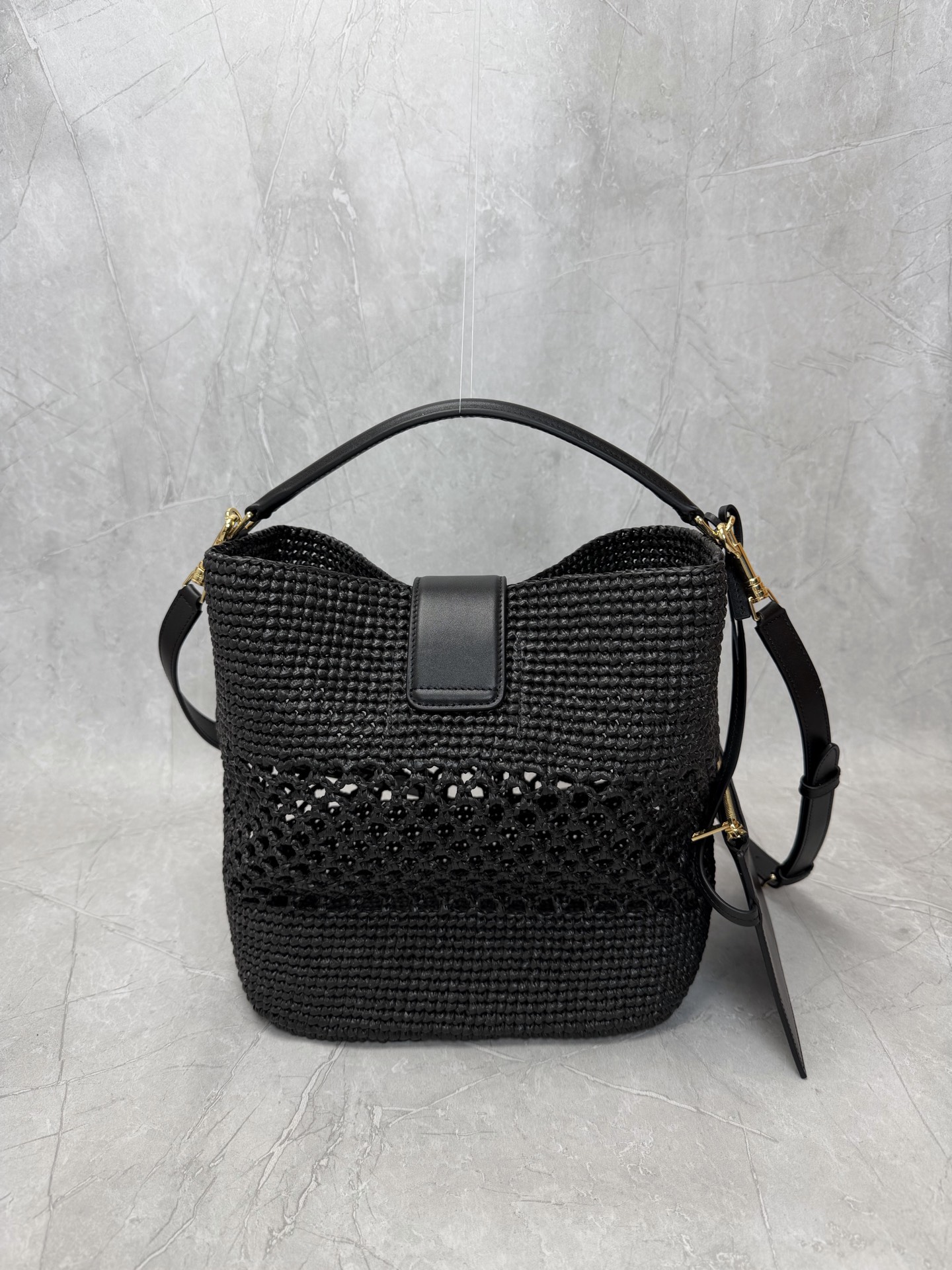 Celine Triomphe Raffia Bucket Bag