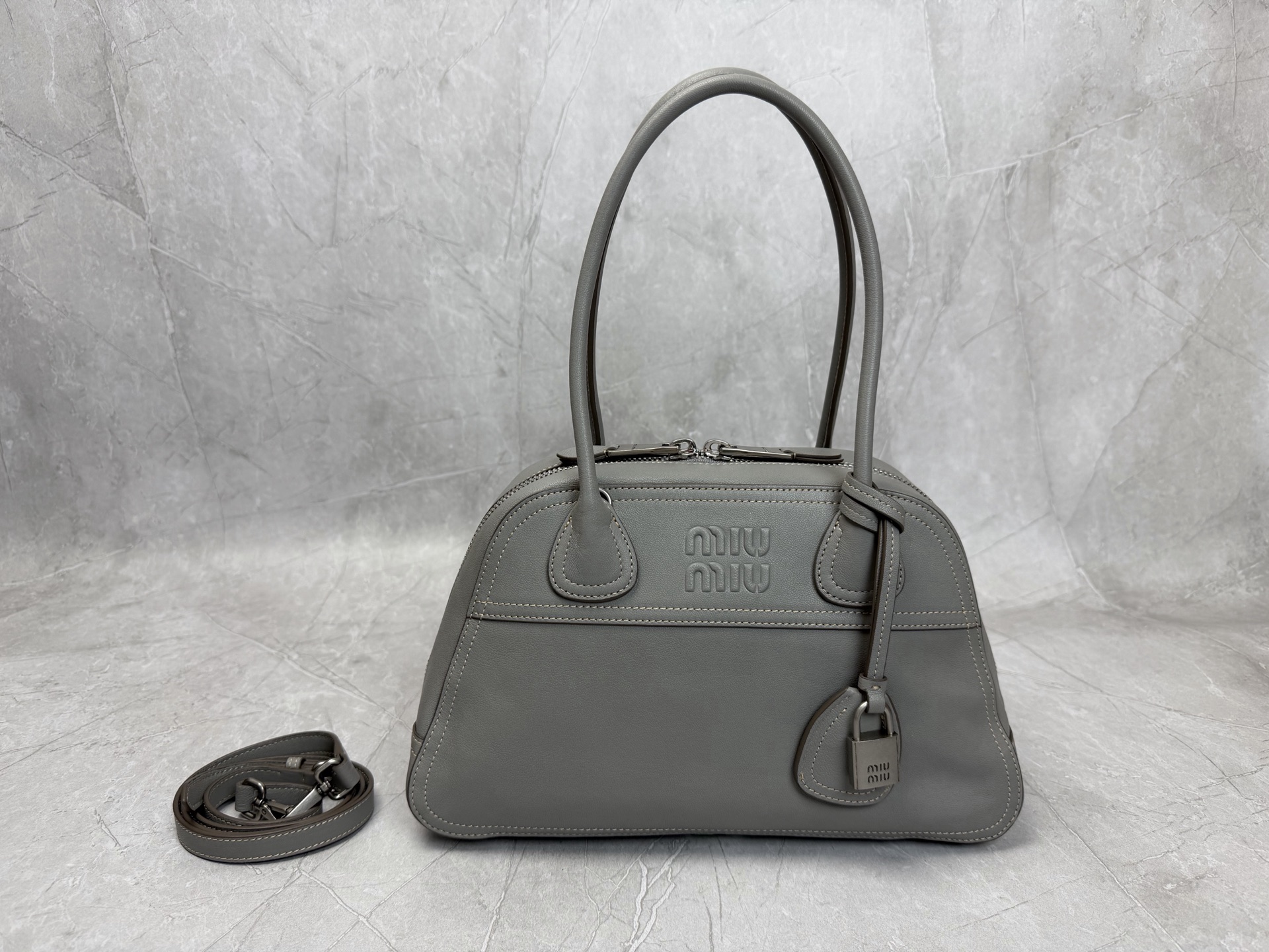 Miu Miu Gray Dome Handbag