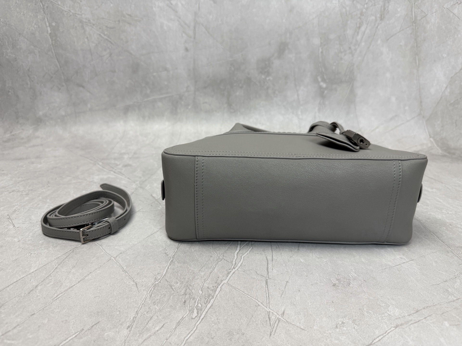 Miu Miu Grey Leather Boston Bag
