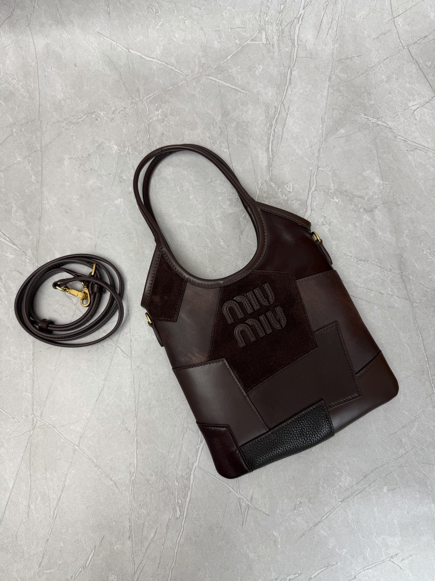 Miu Miu Patchwork Hobo Tote Bag