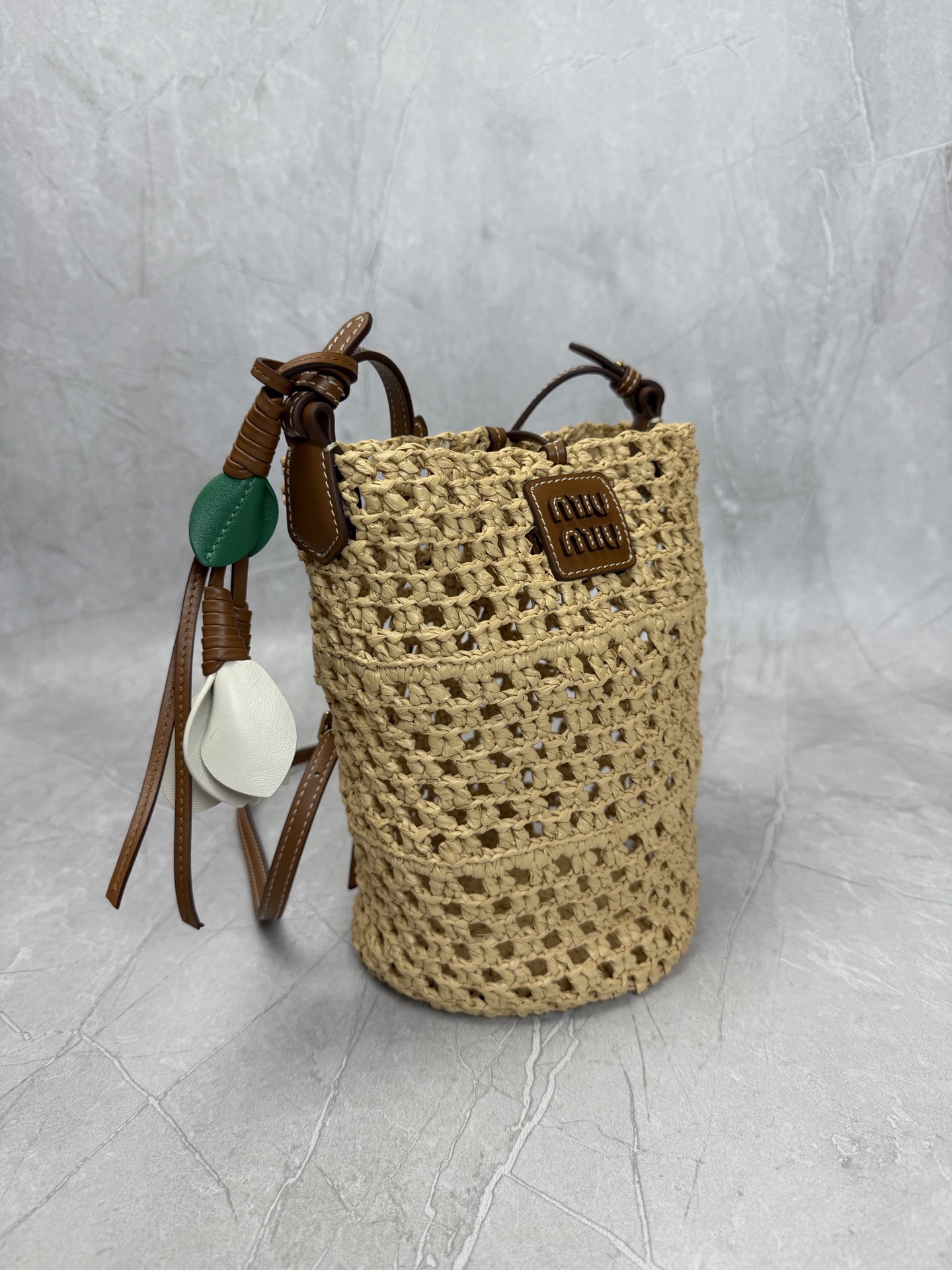 Miu Miu Woven Straw Bucket Bag