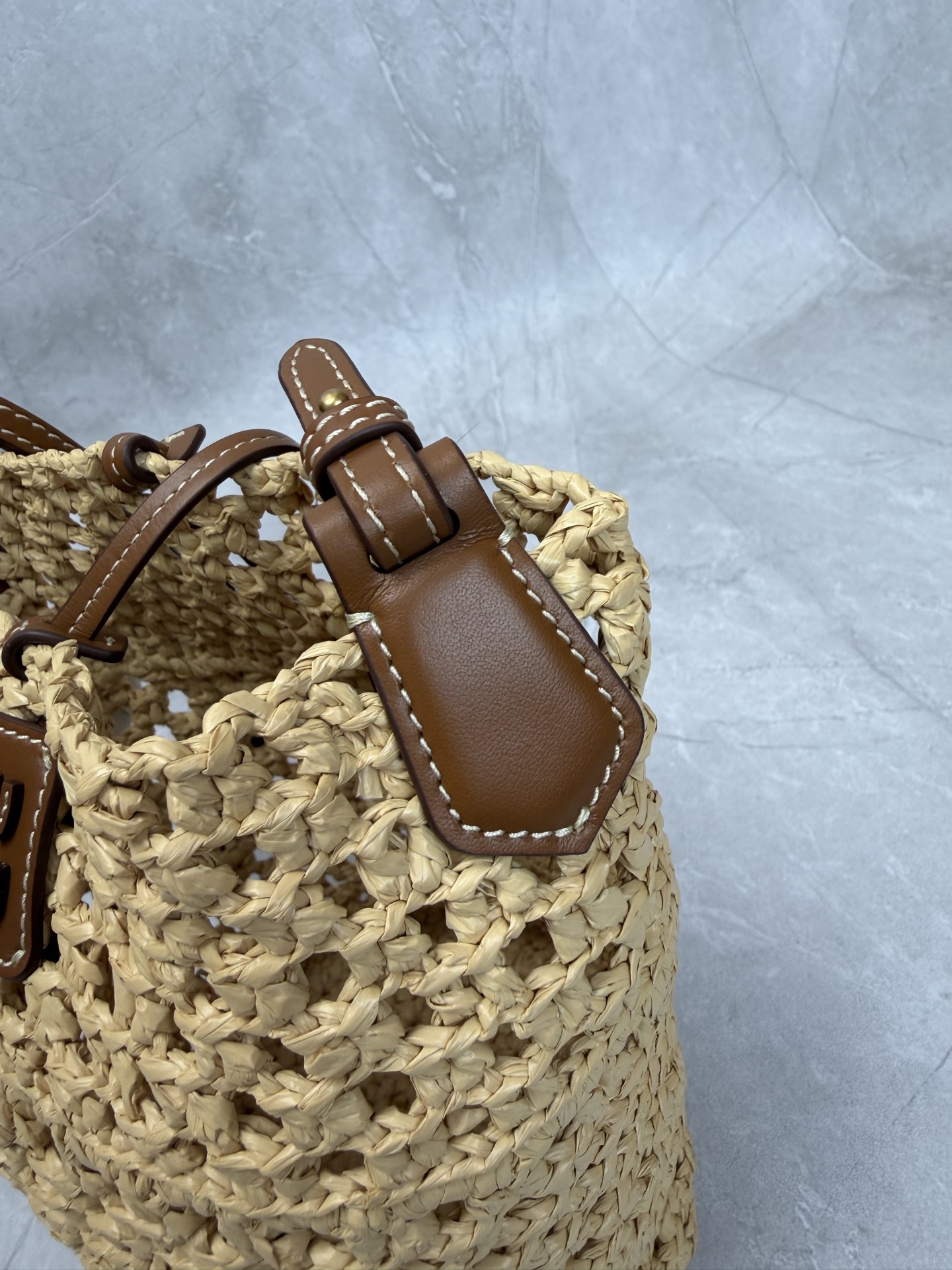 Miu Miu Woven Straw Bucket Bag