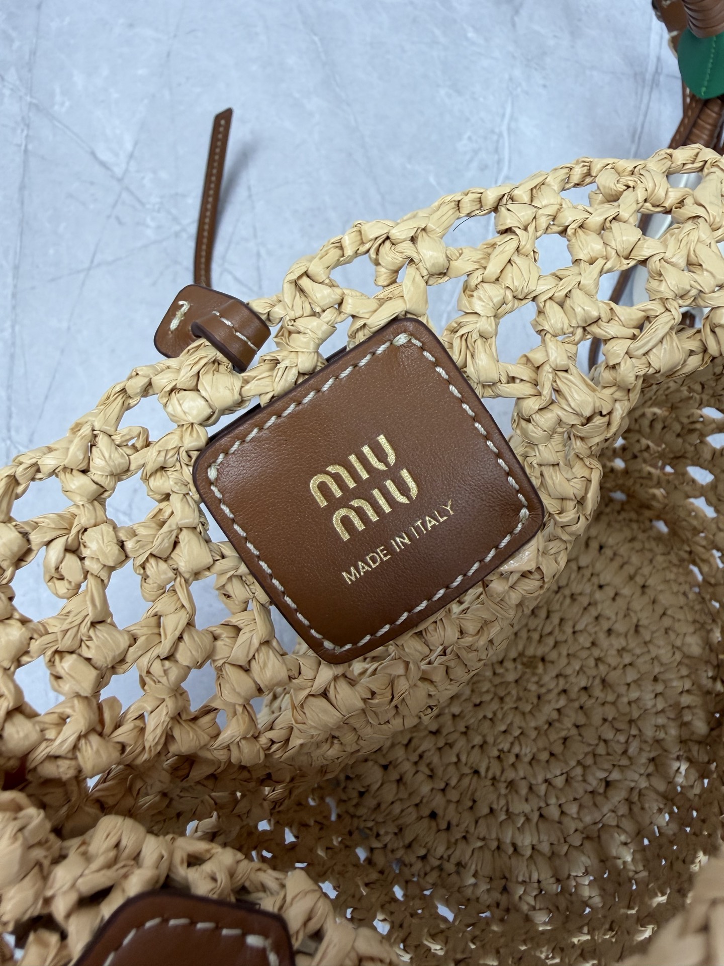Miu Miu Woven Straw Bucket Bag