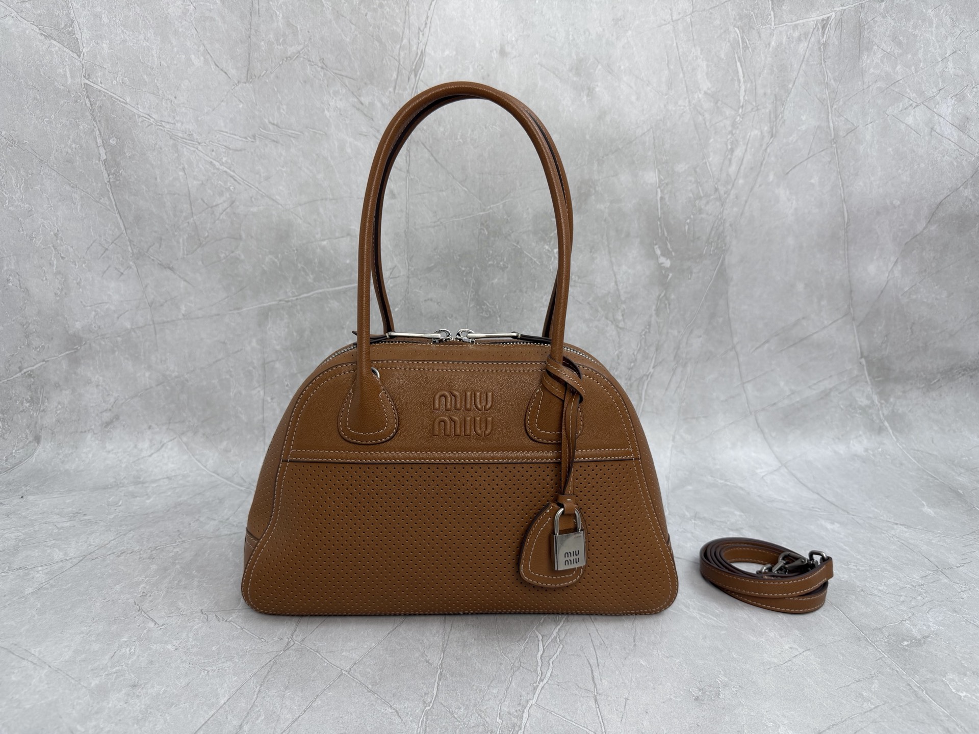 Miu Miu Brown Dome Handbag