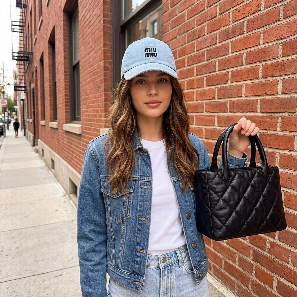 🎀Miu Miu 牛仔棒球帽 浅蓝、深蓝、黑三色水洗牛仔，自带复古滤镜，无论是搭配同品牌针织开衫、格纹衬