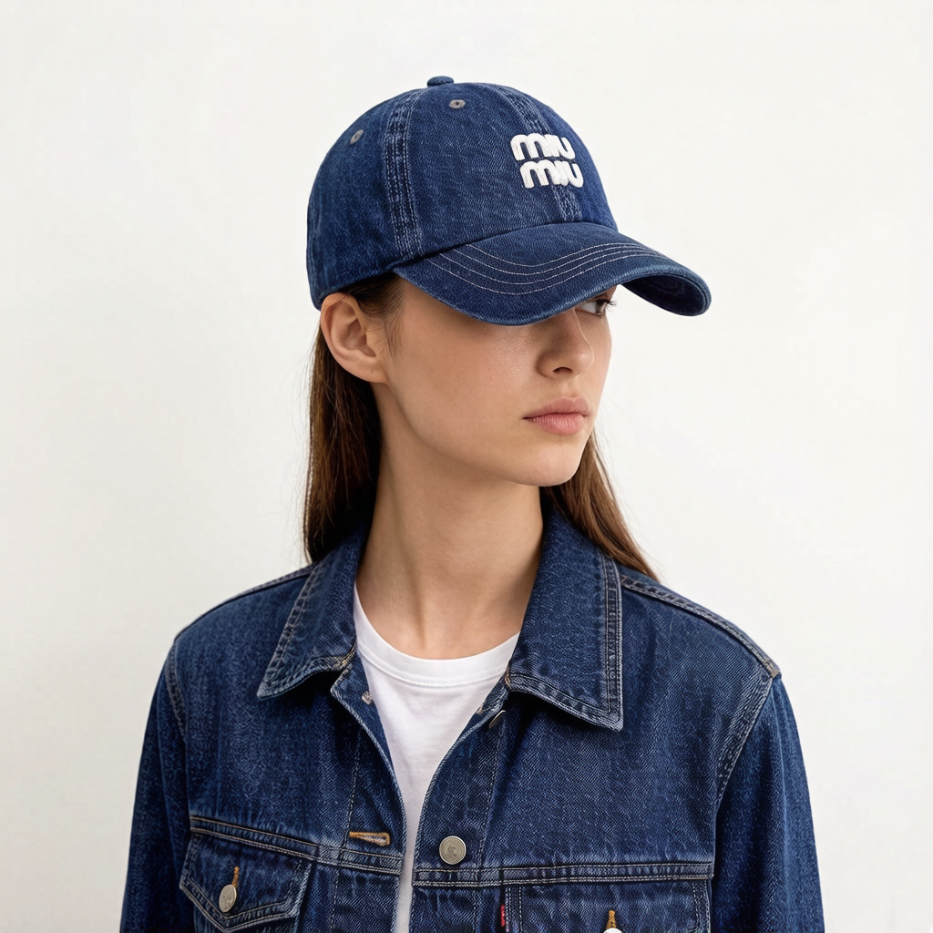 🎀Miu Miu 牛仔棒球帽 浅蓝、深蓝、黑三色水洗牛仔，自带复古滤镜，无论是搭配同品牌针织开衫、格纹衬