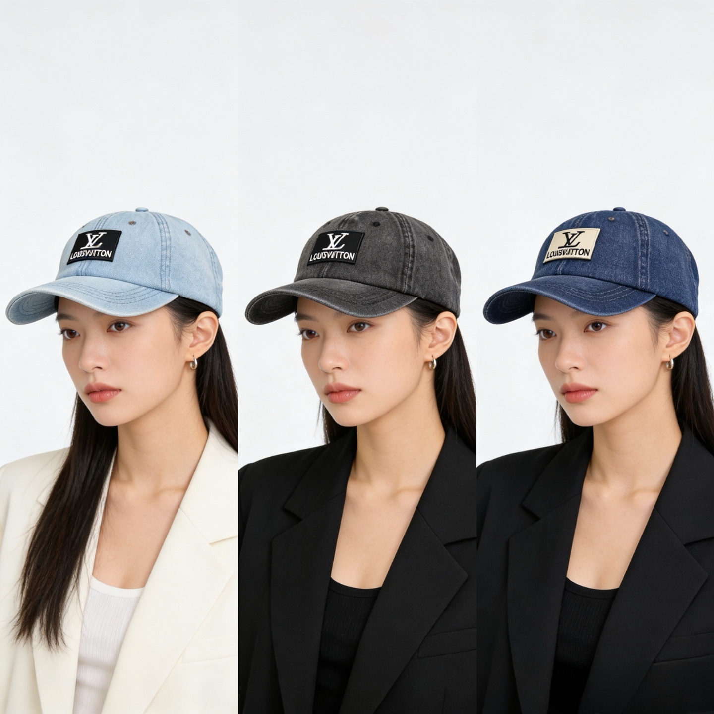 🎀LV牛仔棒球帽，标志性的品牌Logo贴布，经典奢华混搭复古休闲，非常适合打造高质感的街头时尚造型