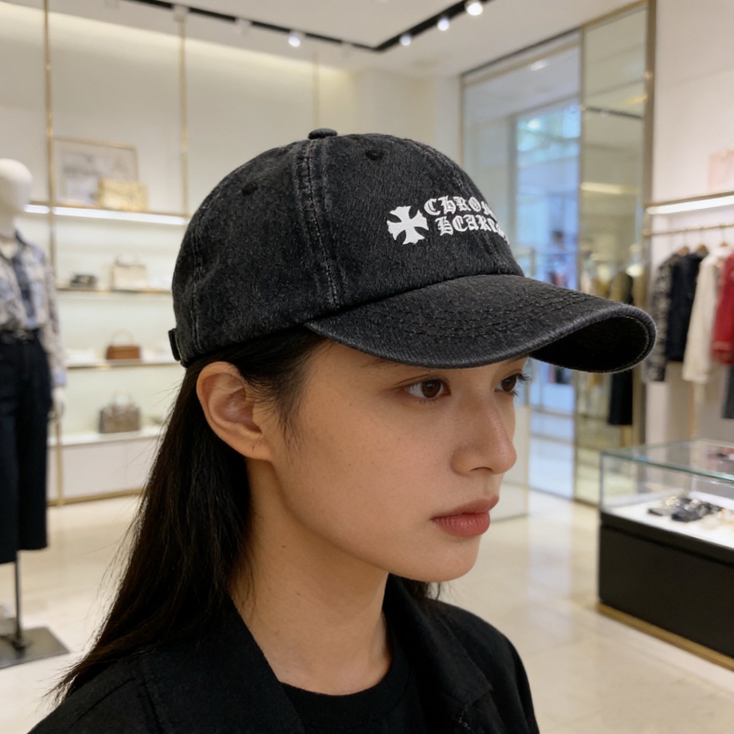 🎀克罗心牛仔棒球帽，黑、深、浅三种牛仔色调覆盖了不同穿搭场景，结合标志性的潮流符号，辨识度与个性感极强，