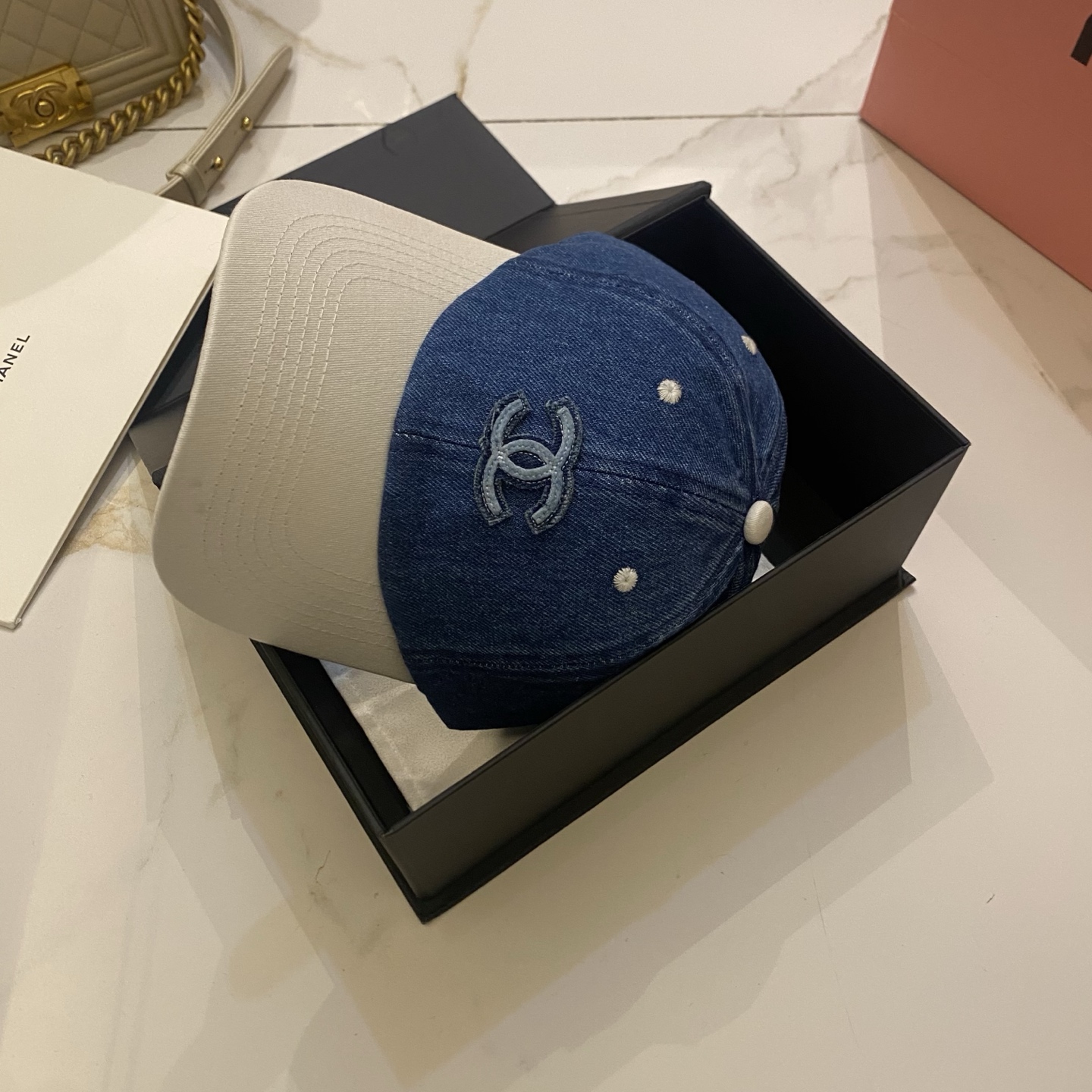 🎀Chanel 拼色牛仔棒球帽