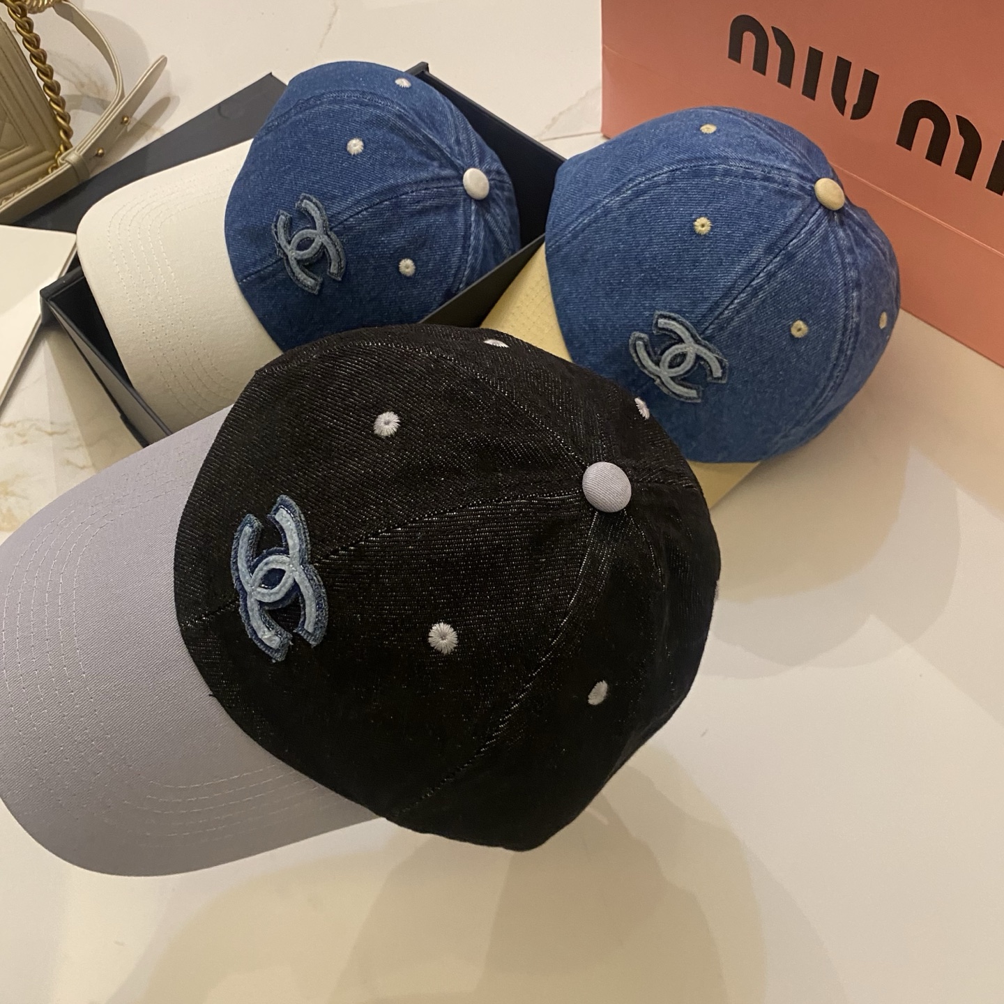 🎀Chanel 拼色牛仔棒球帽