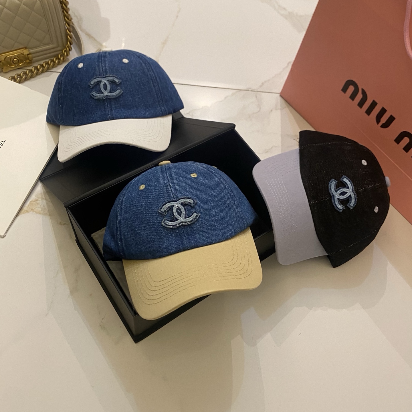 🎀Chanel 拼色牛仔棒球帽