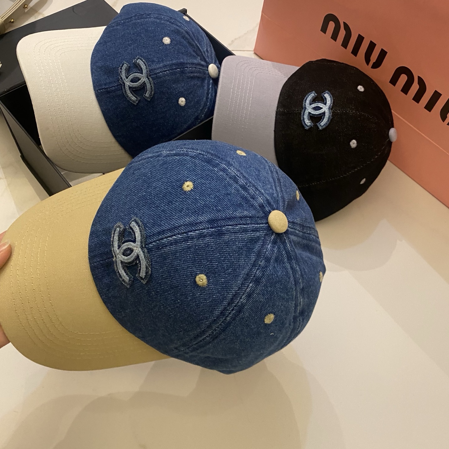 🎀Chanel 拼色牛仔棒球帽