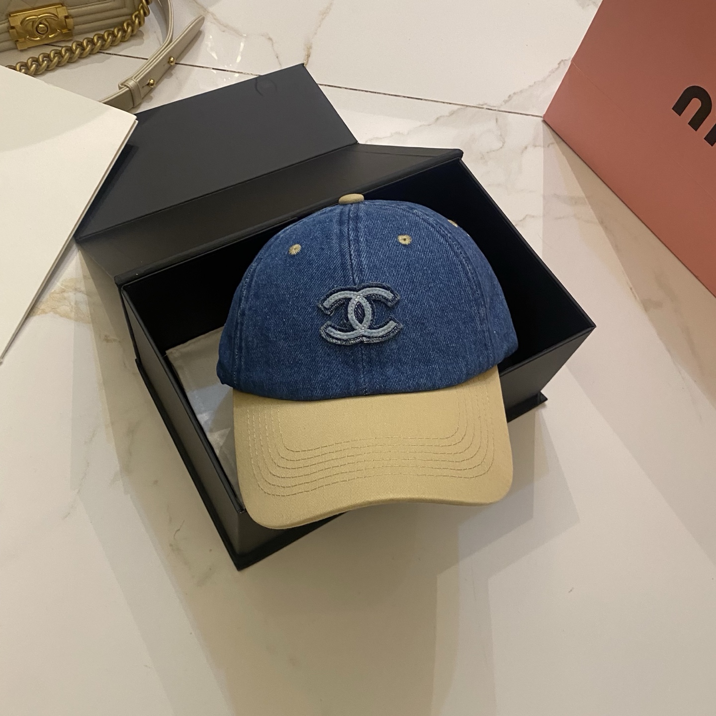 🎀Chanel 拼色牛仔棒球帽
