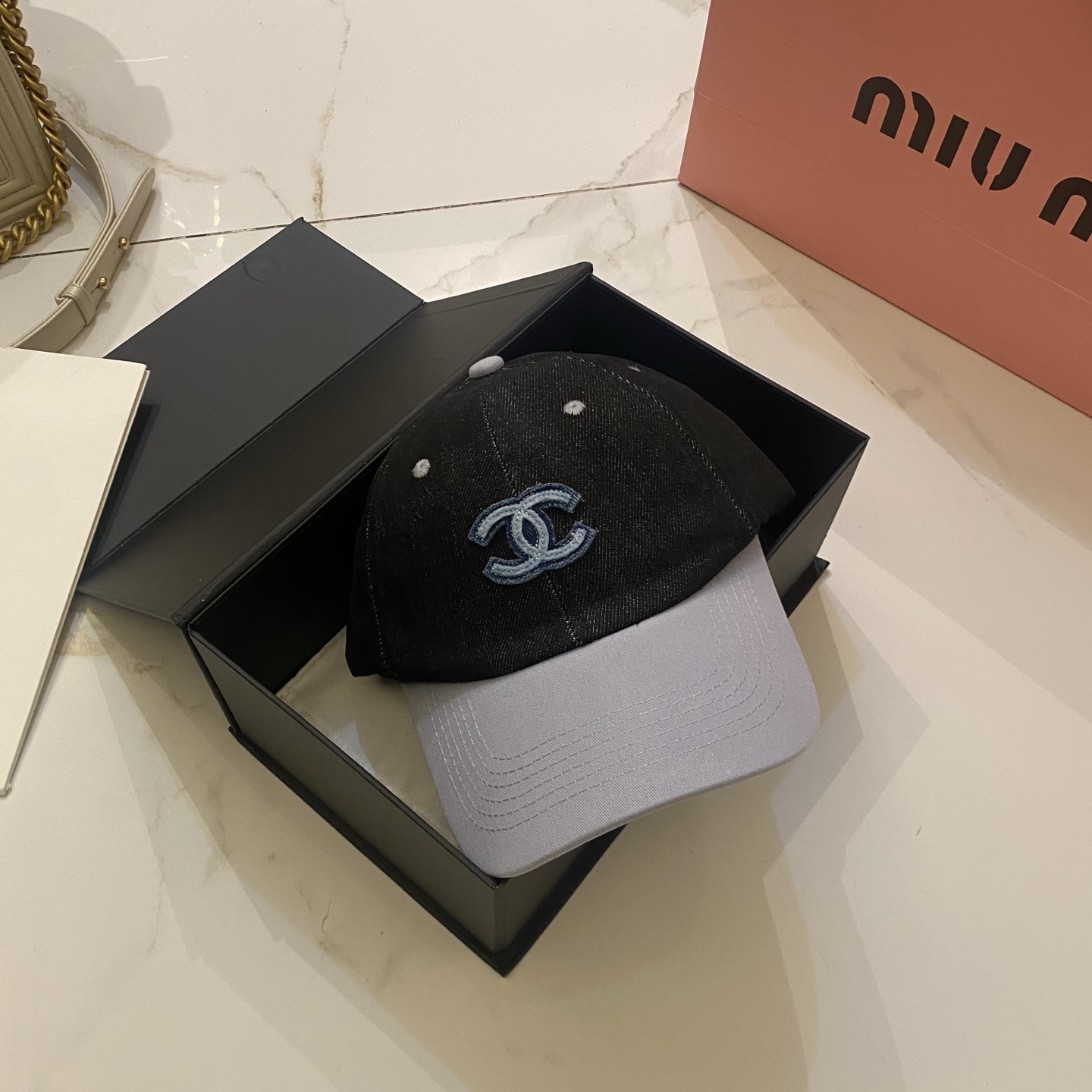 🎀Chanel 拼色牛仔棒球帽