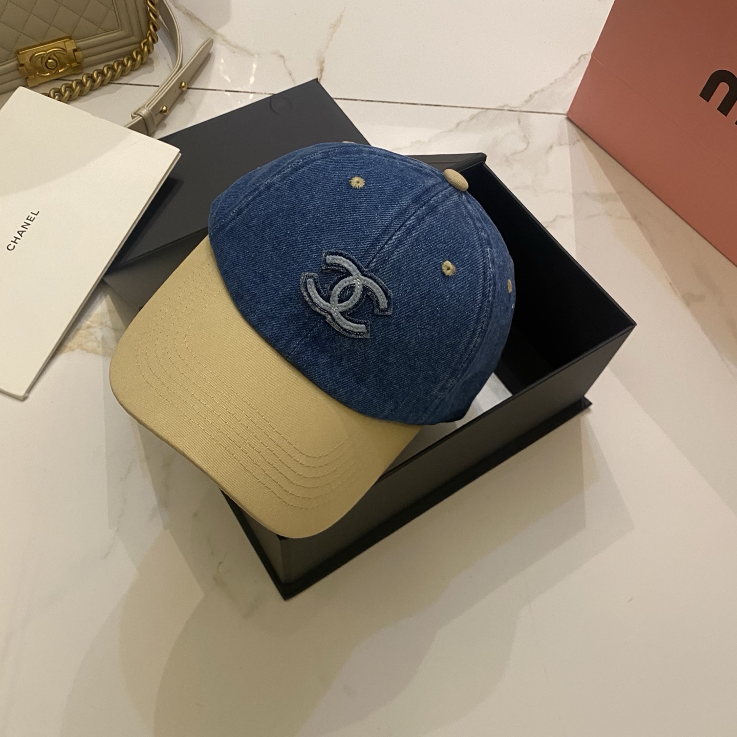 🎀Chanel 拼色牛仔棒球帽