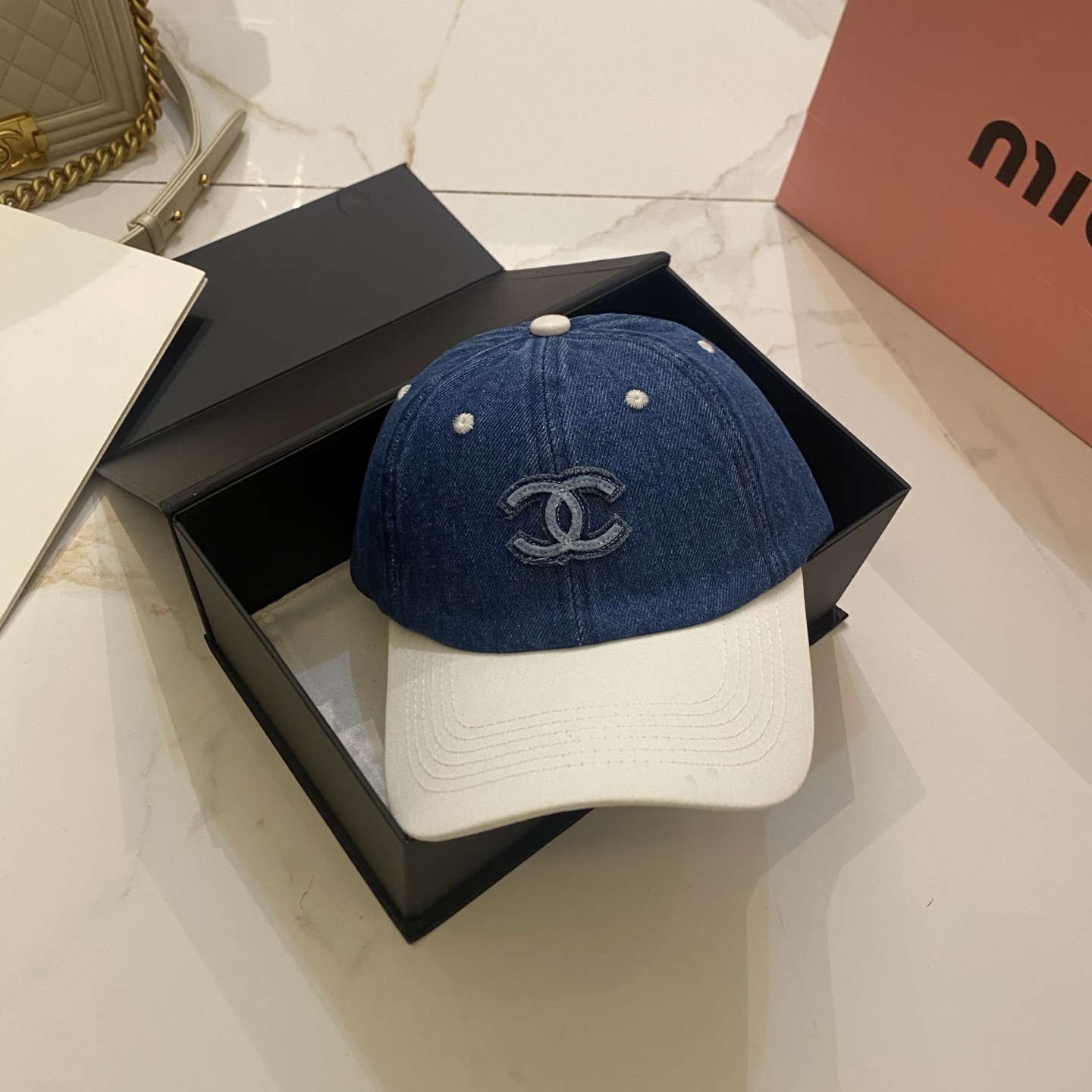 🎀Chanel 拼色牛仔棒球帽