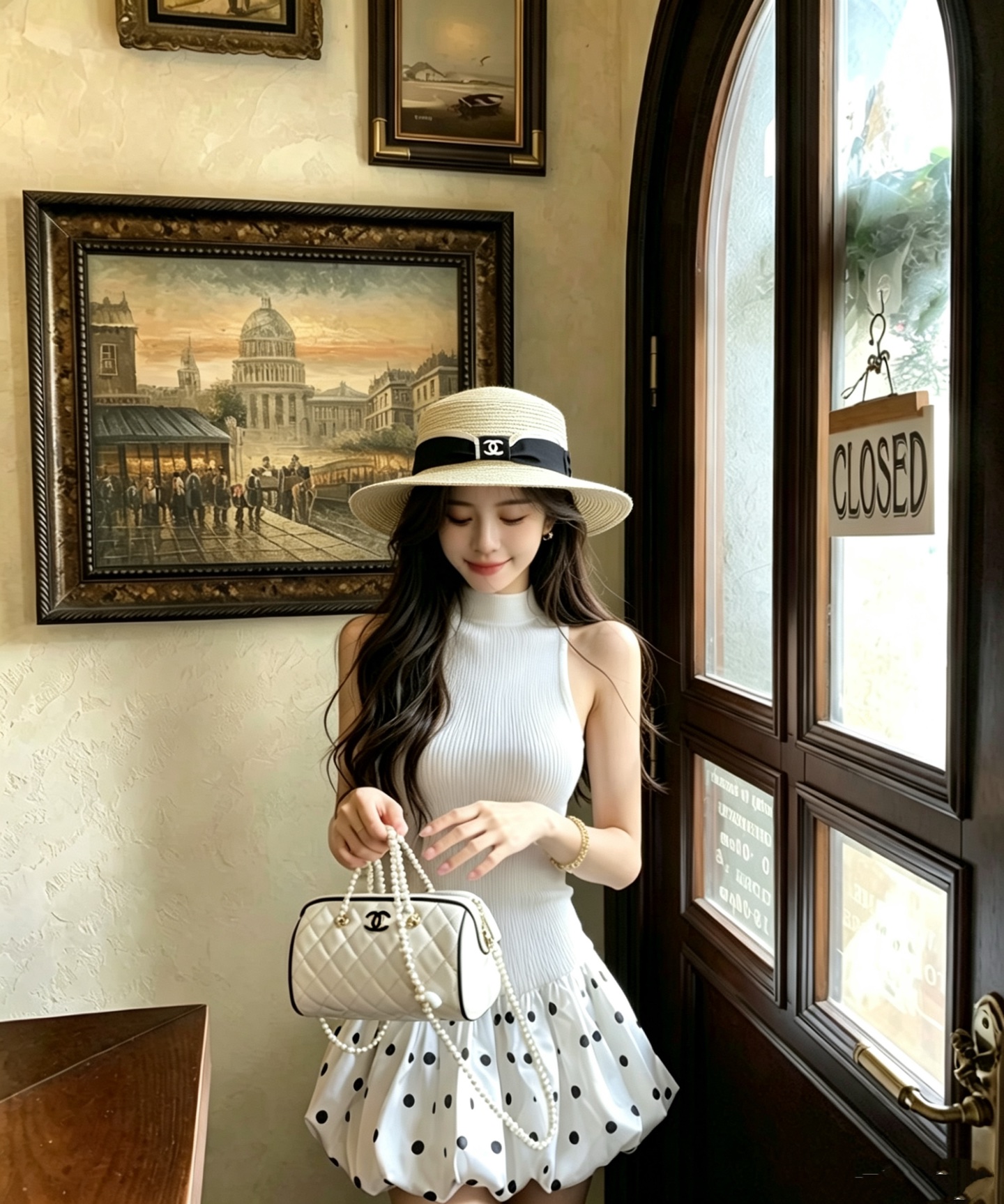 CHANEL 经典蝴蝶结小圆帽 优雅气质女神出游必备单品🖤