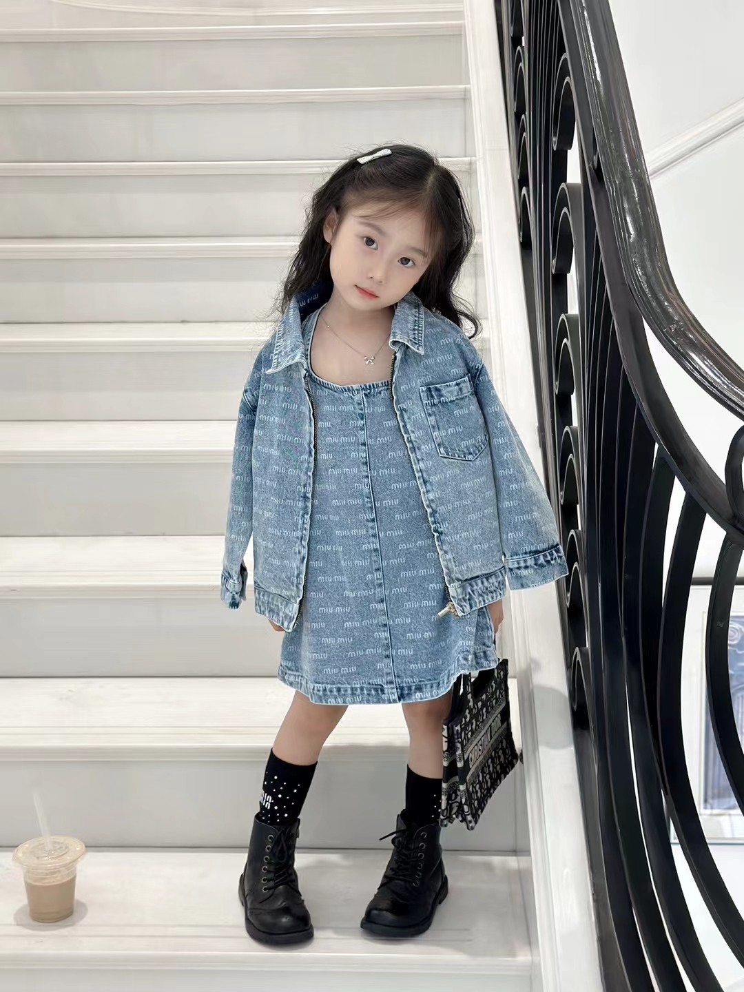 MiuMiu Vêtements Pour Enfants Débardeur Tenues Deux Pièces & Ensembles Assortis Bleu Imprimé Les enfants Fille Collection automne – hiver