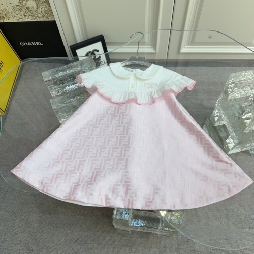 Fendi Girl's Pink FF Logo Dress, Sizes 90-160cm - Designer Kids Fashion 1 Fendi Girl's Pink FF Logo Dress, Sizes 90-160cm - Designer Kids Fashion