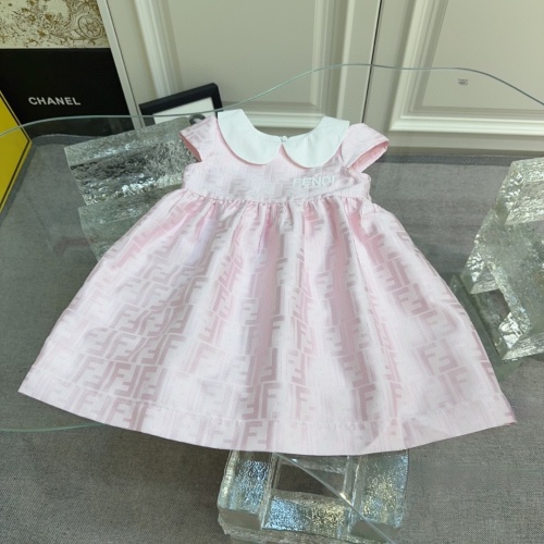 Fendi Girls' FF Logo Embroidered Dress - Pink, Sizes 90-160cm 1 Fendi Girls' FF Logo Embroidered Dress - Pink, Sizes 90-160cm