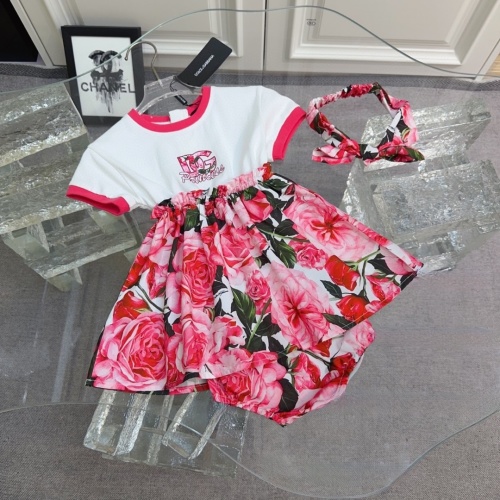 Dolce & Gabbana Kids Floral Cotton Dress Set with Headband 1 Dolce & Gabbana Kids Floral Cotton Dress Set with Headband