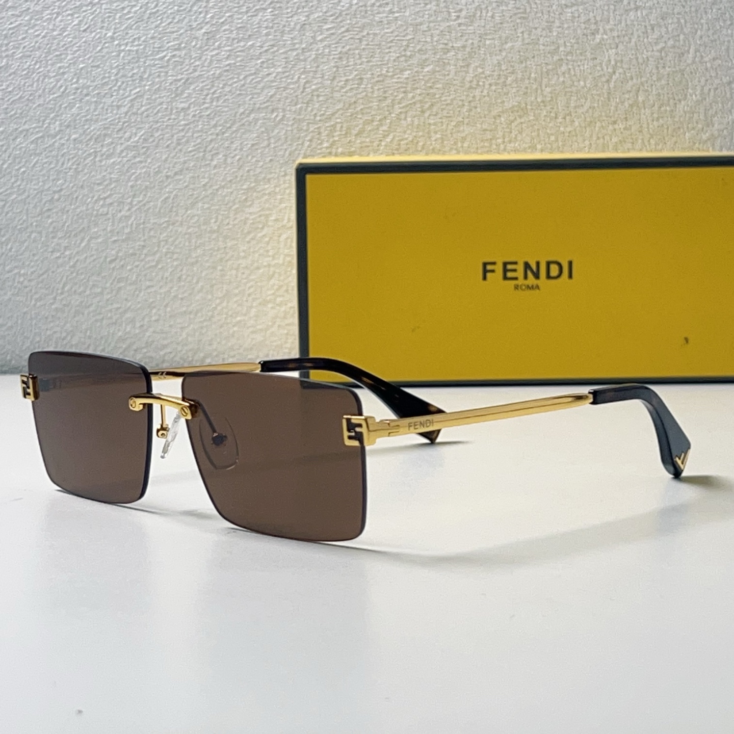FENDI Sunglasses Frameless Metal Square