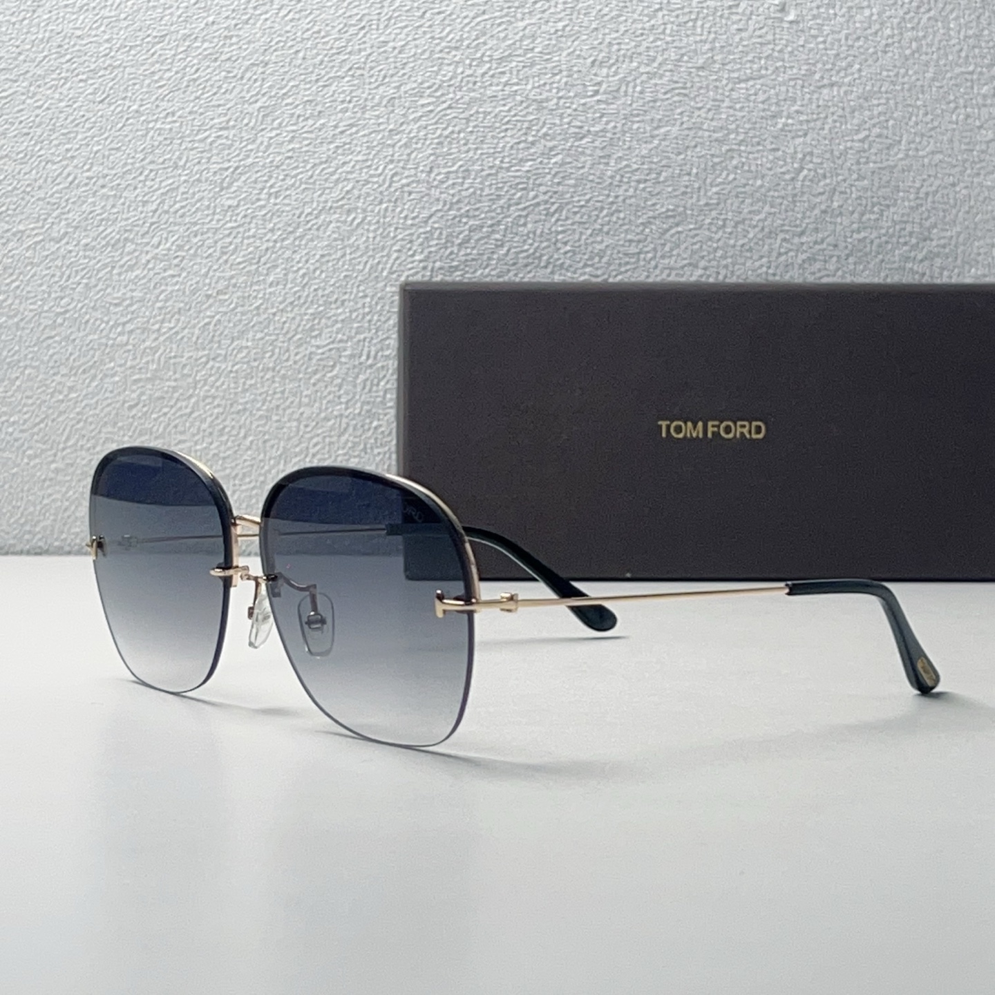 Lunettes de soleil TOM FORD métal sans monture dégradé