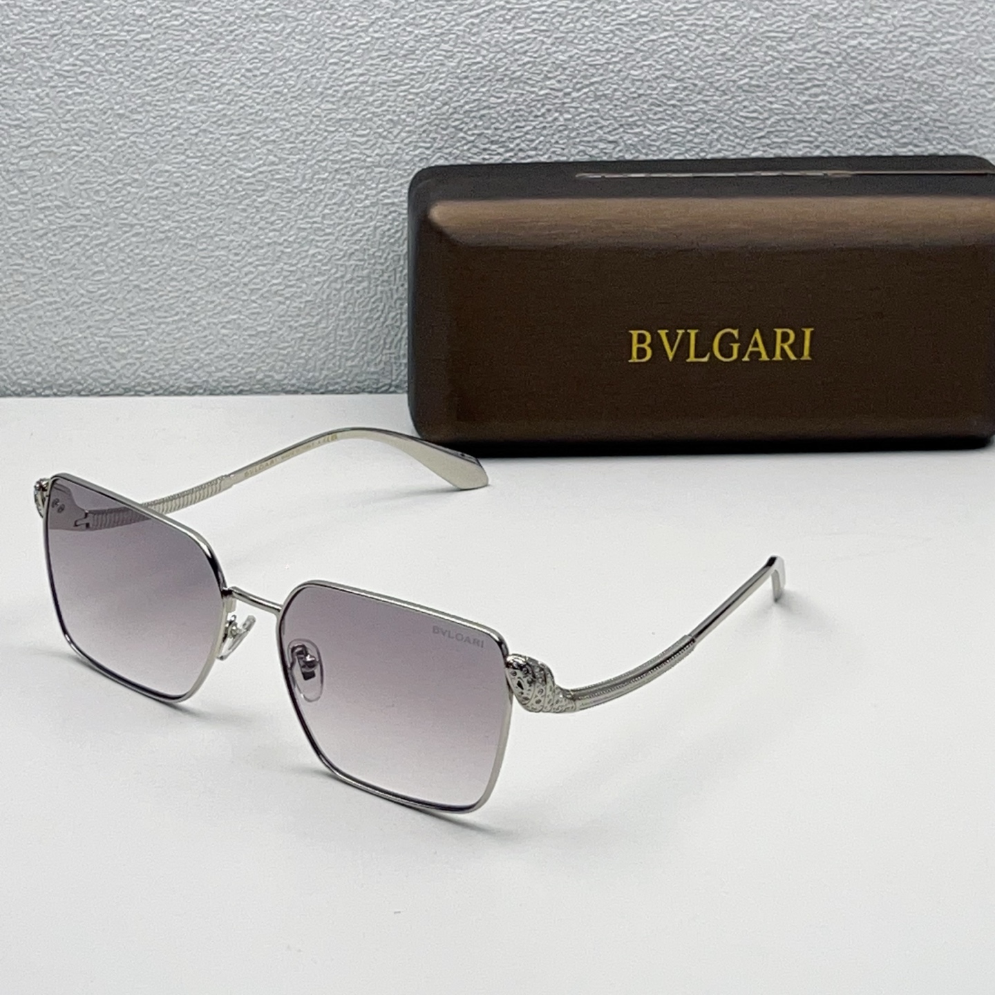 BVLGARI Sunglasses Metal Square Gradient Lenses