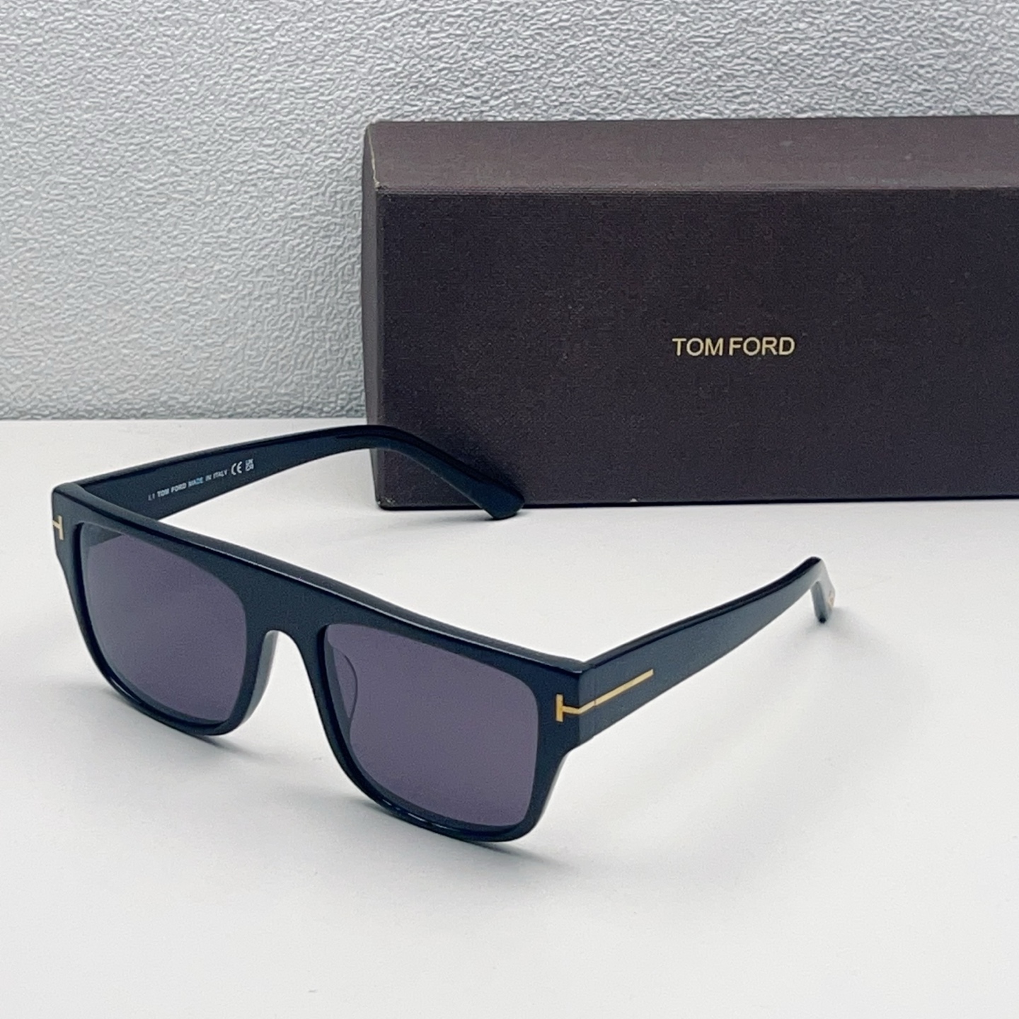 Солнцезащитные очки TOM FORD из ацетата, квадратные, черная оправа